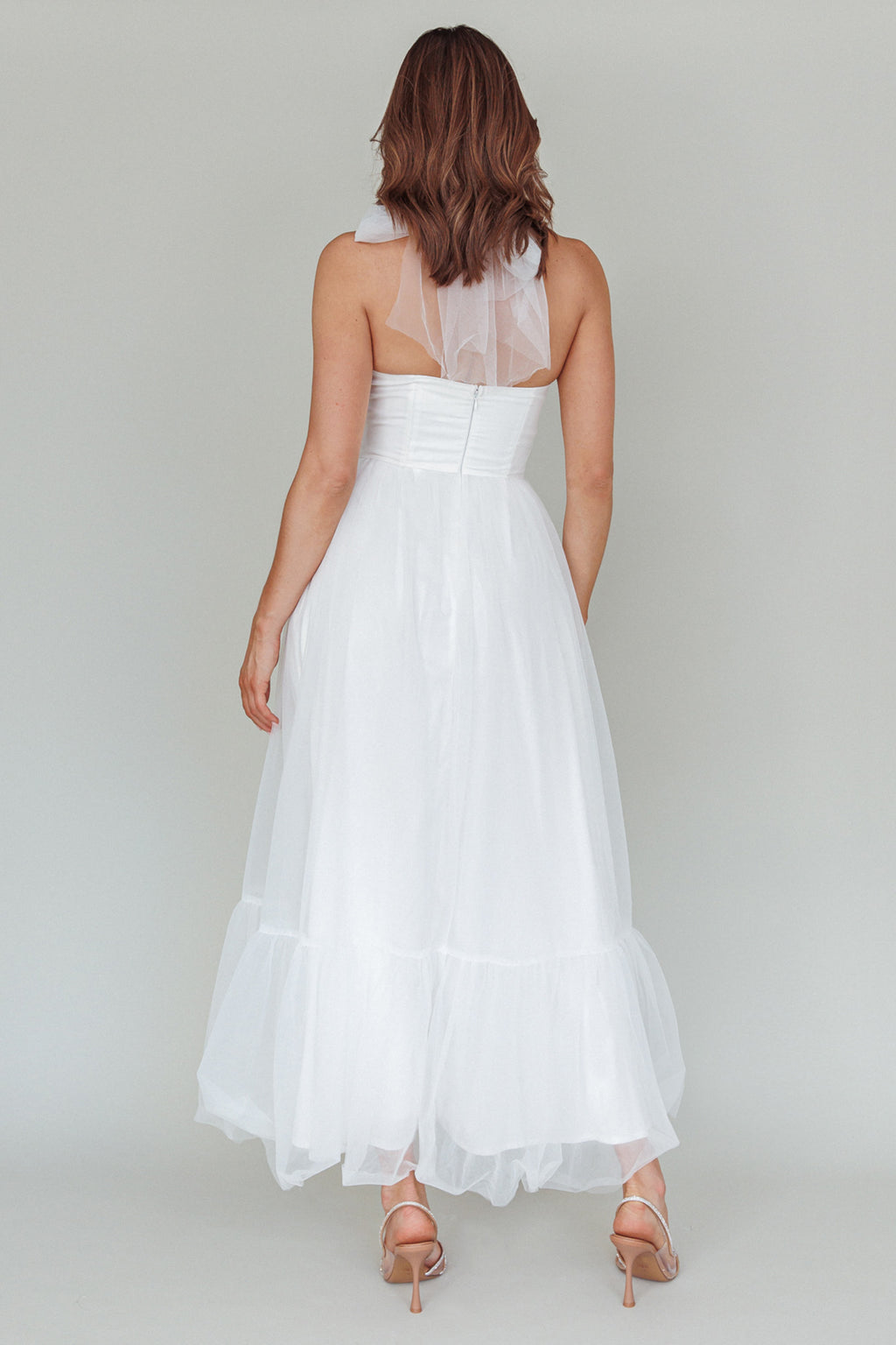 Alegria Tulle Maxi Dress White by Selfie Leslie