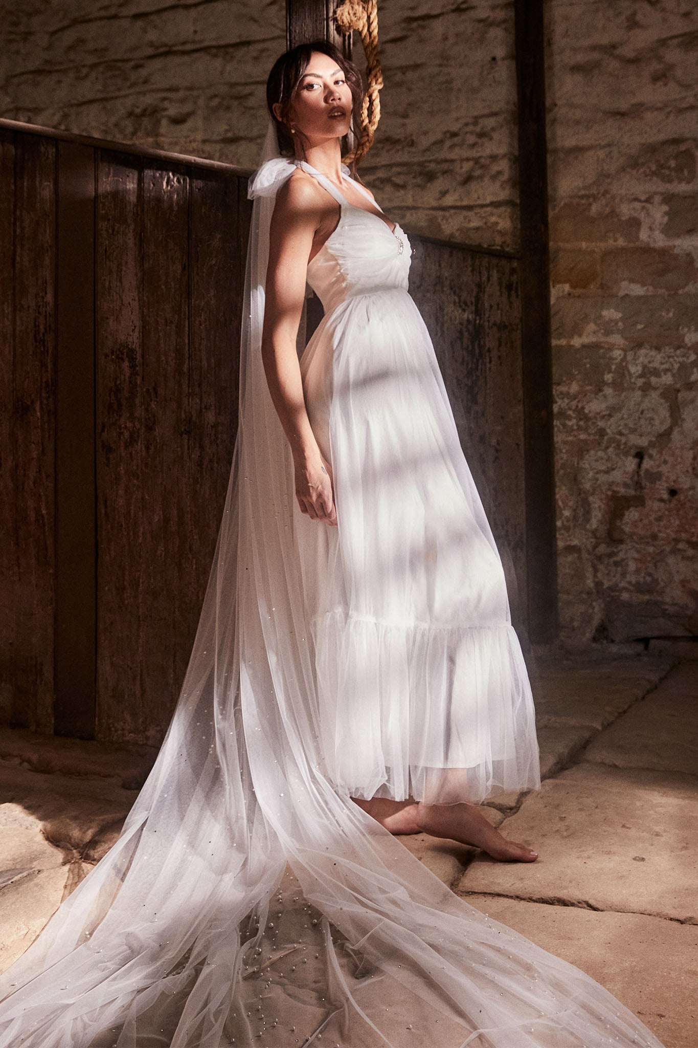 Alegria Tulle Maxi Dress White by Selfie Leslie