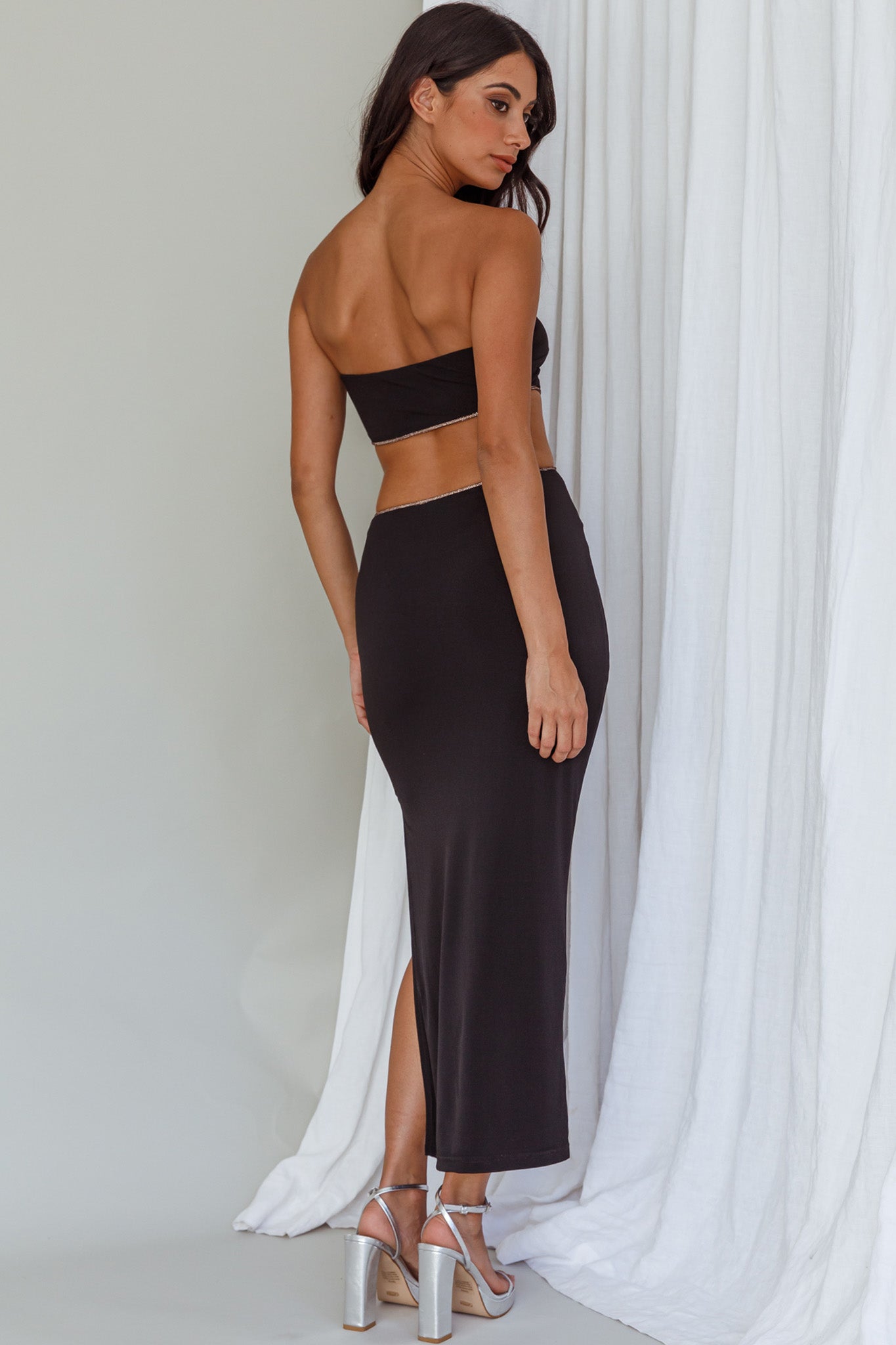 Bridget Cut-Out Midi Dress Black Bridget Cut-Out Midi Dress Black