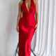 Of Your Dreams Rose Accent Halter Dress Red