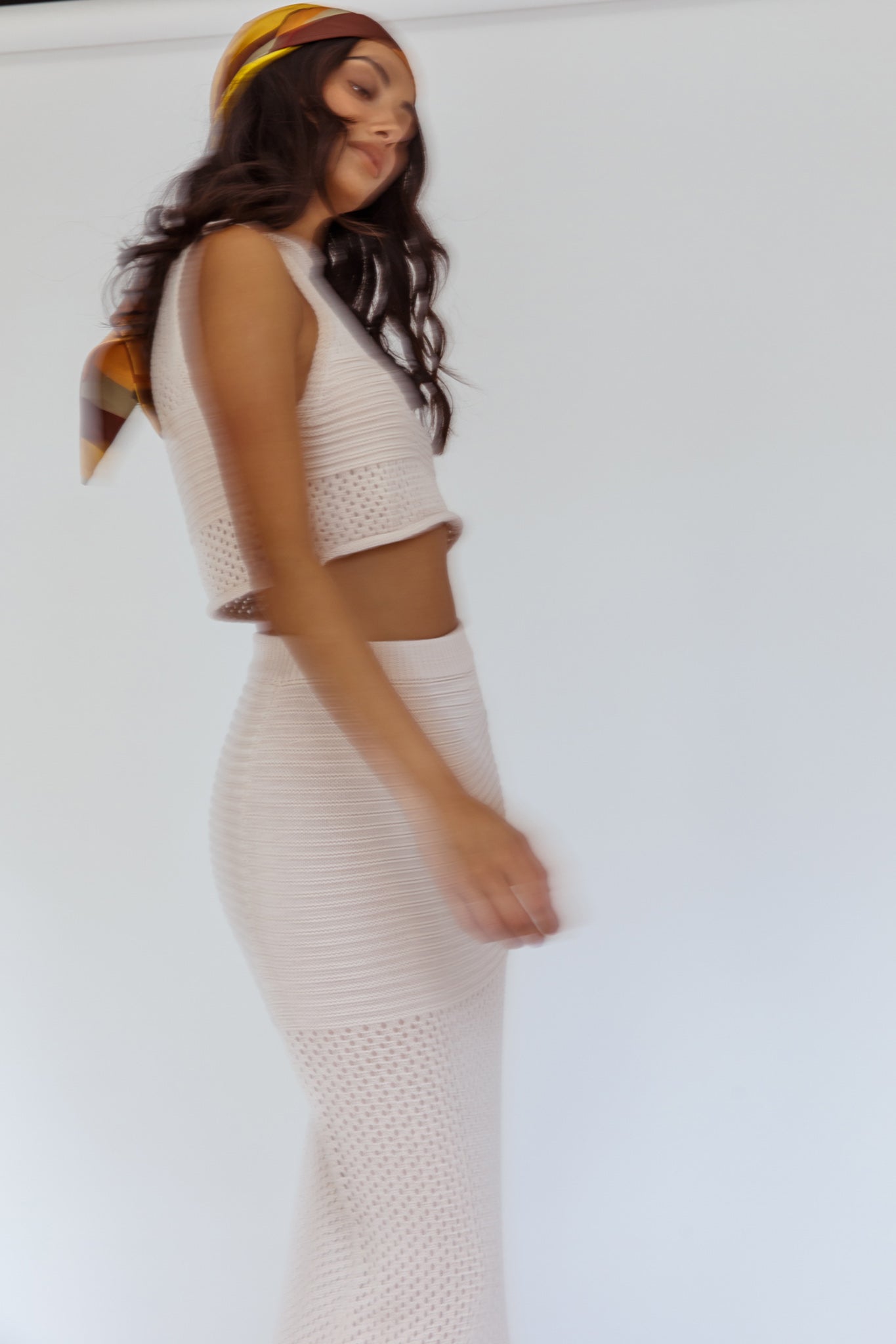 Bayside Crochet Maxi Skirt Oat by Selfie Leslie