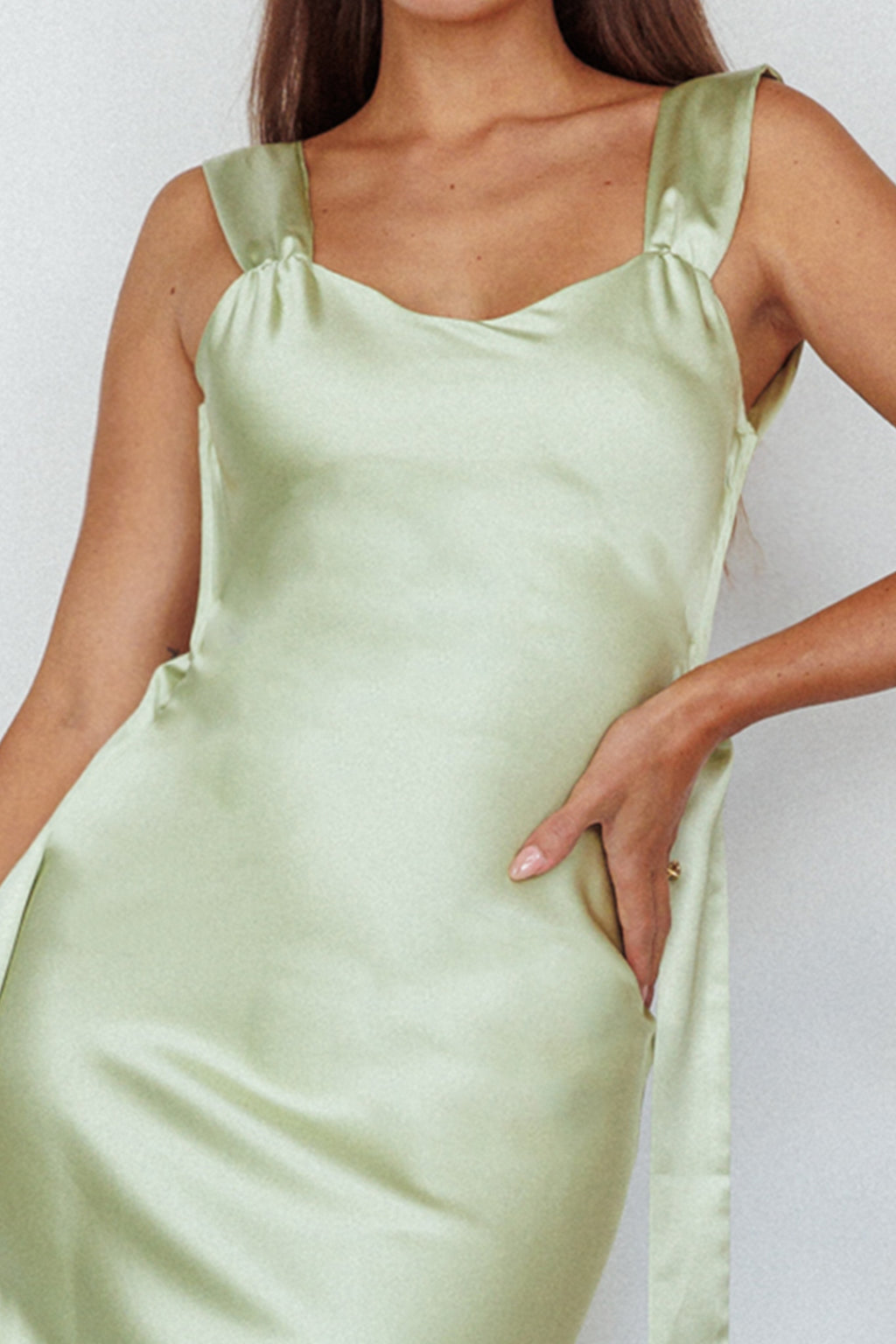 Amielle Open Back Midi Dress Mint by Selfie Leslie