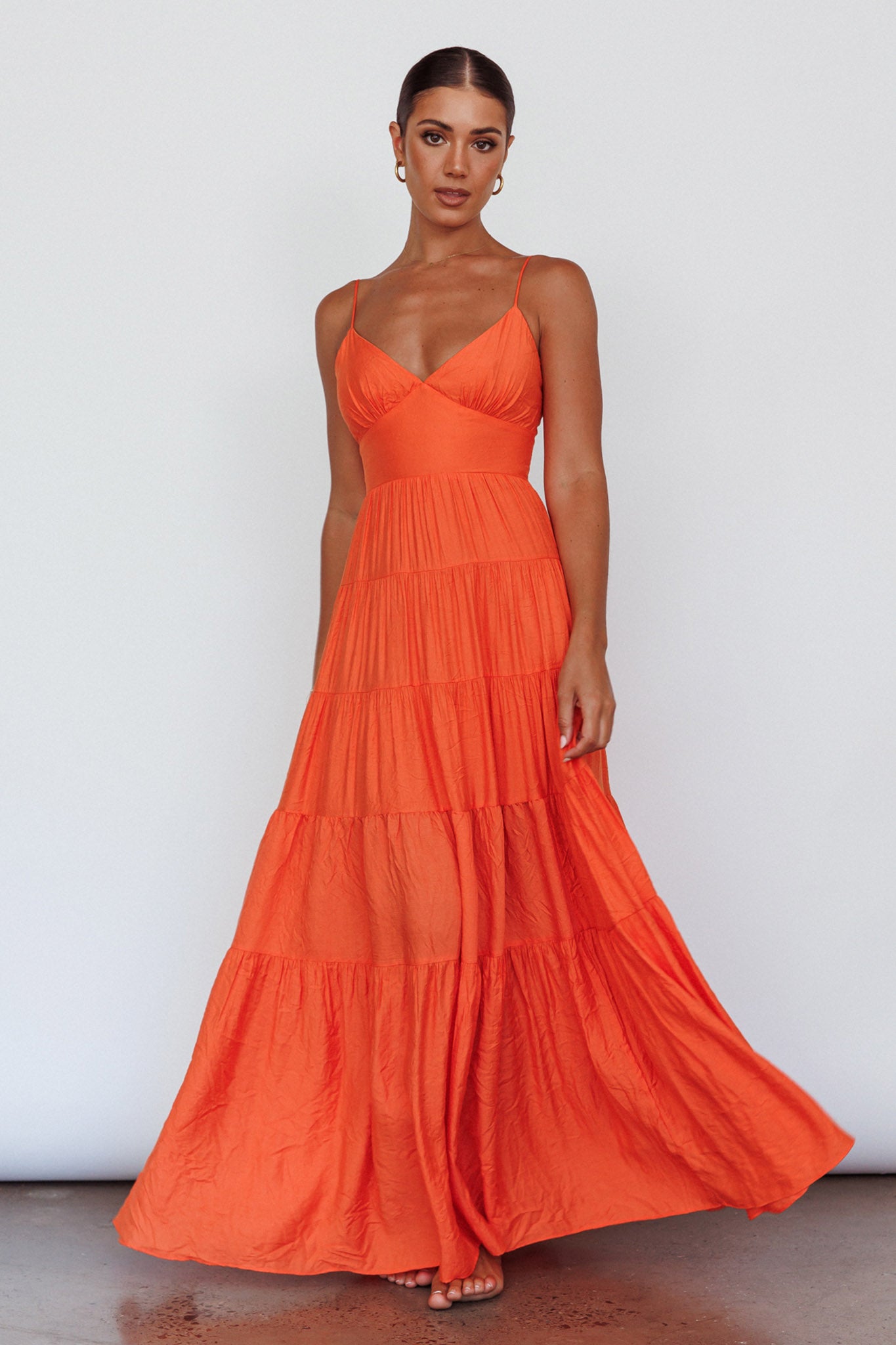 Main Attraction Cami Strap Maxi Dress Tangerine XL Main Attraction Cami Strap Maxi Dress Tangerine XL