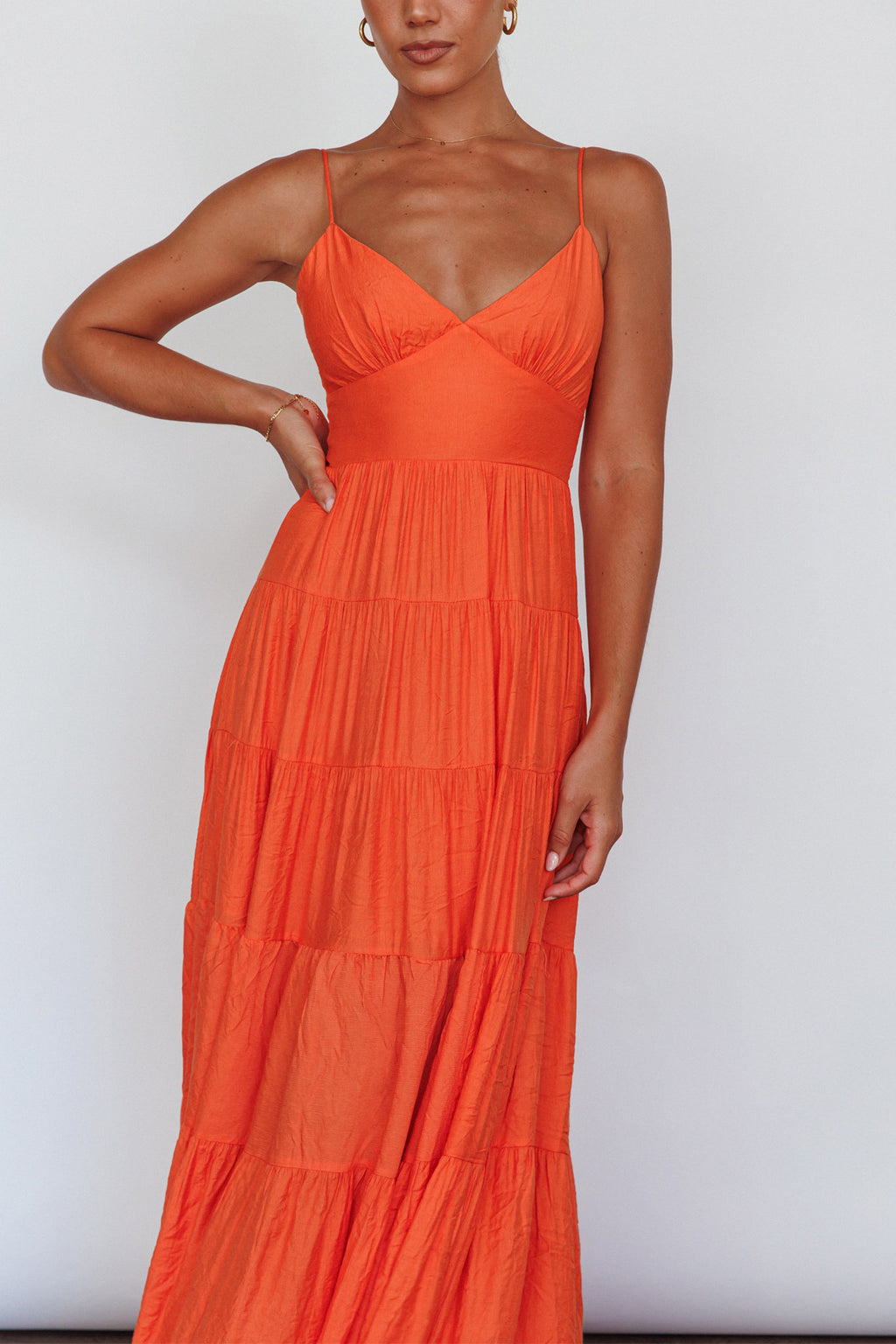 Main Attraction Cami Strap Maxi Dress Tangerine by Selfie Leslie