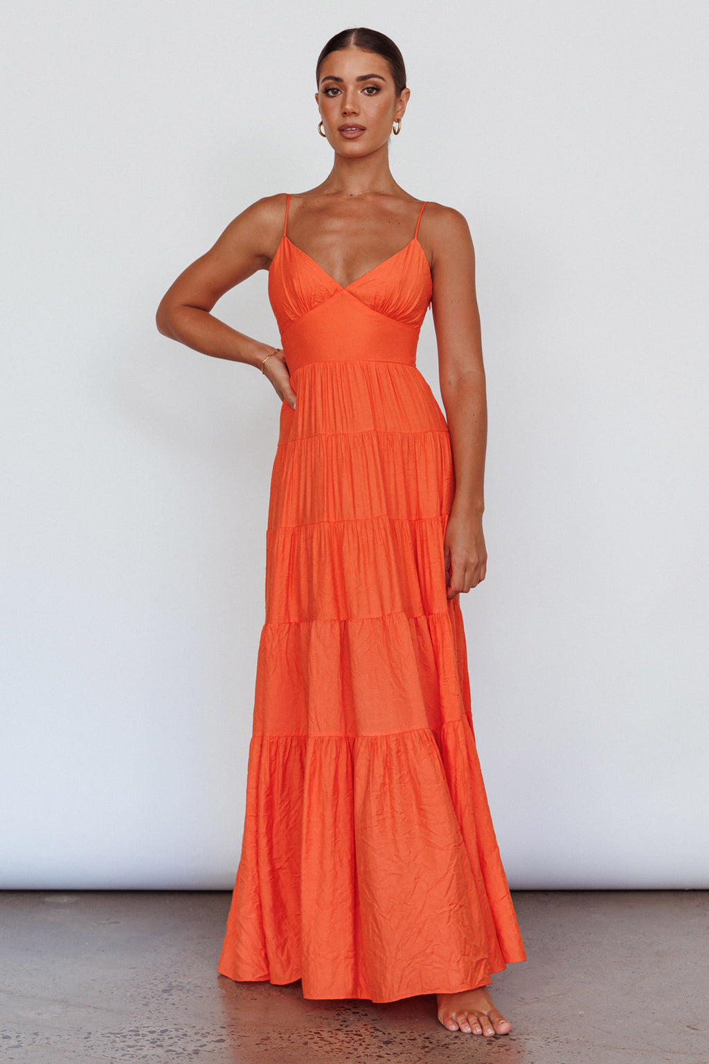 Main Attraction Cami Strap Maxi Dress Tangerine by Selfie Leslie