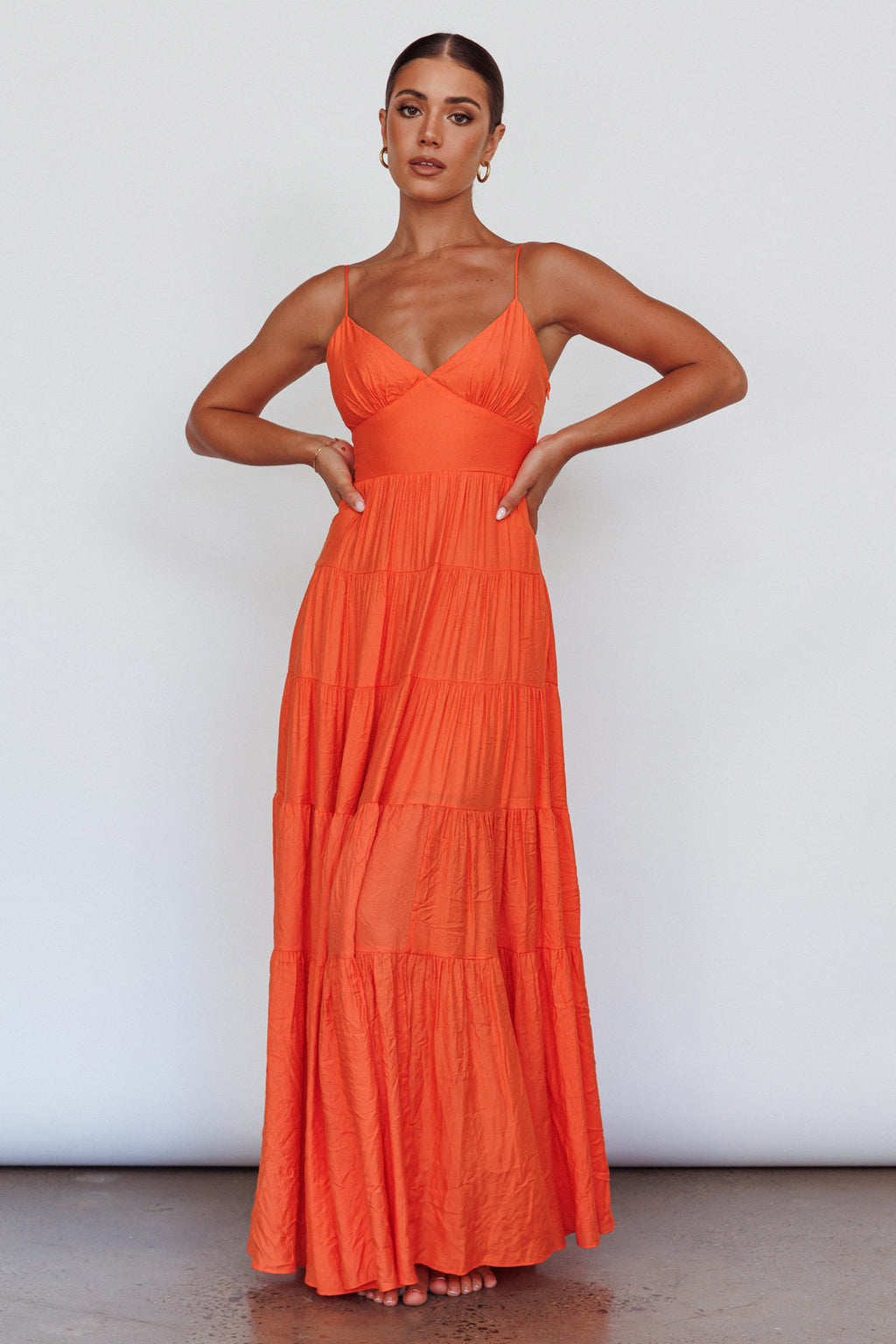 Main Attraction Cami Strap Maxi Dress Tangerine by Selfie Leslie