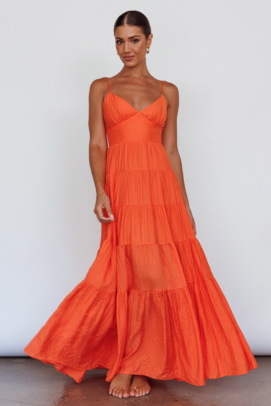 Main Attraction Cami Strap Maxi Dress Tangerine by Selfie Leslie