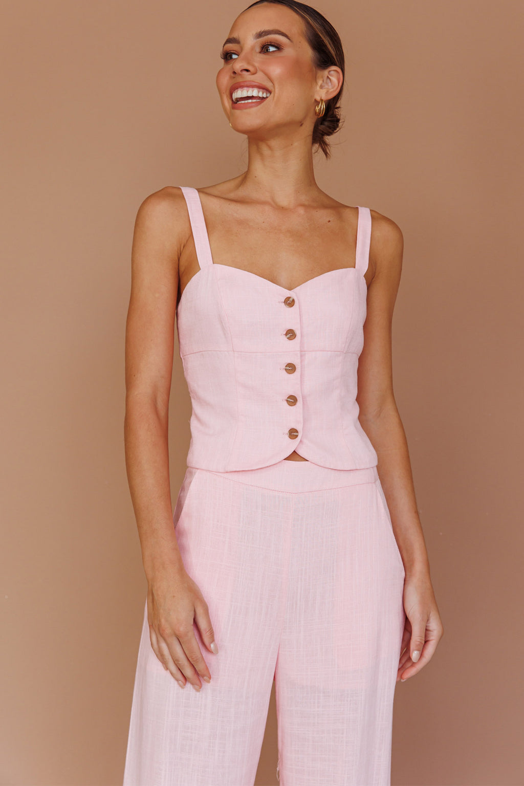 Play It Cool Wide Leg Pants Pink by Selfie Leslie