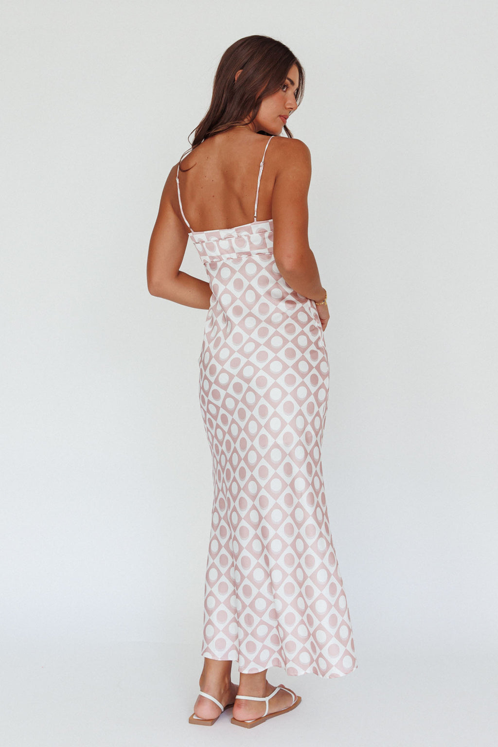 Lane Cove Cami Strap Maxi Dress Print Mocha by Selfie Leslie