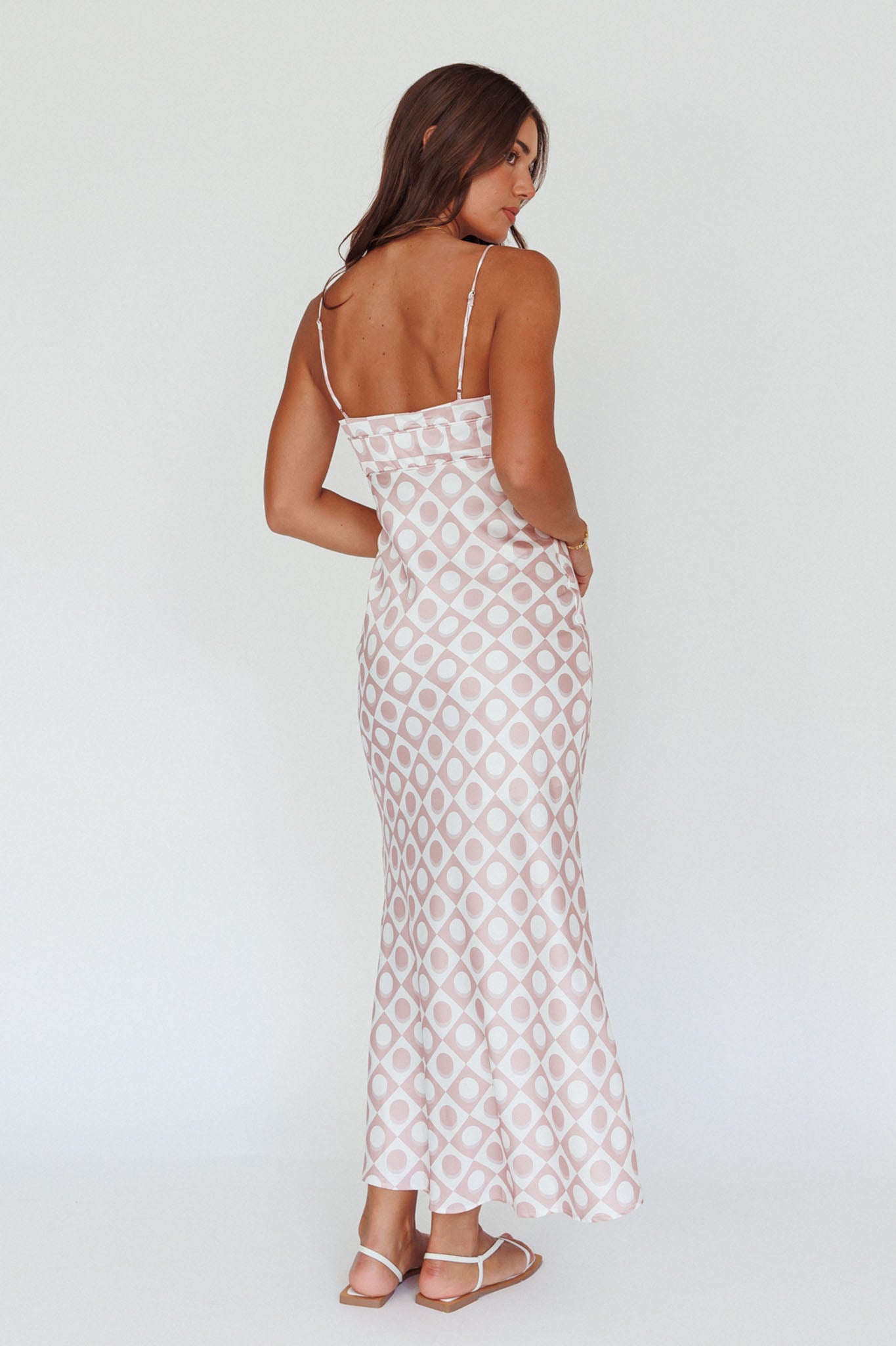 Lane Cove Cami Strap Maxi Dress Print Mocha by Selfie Leslie