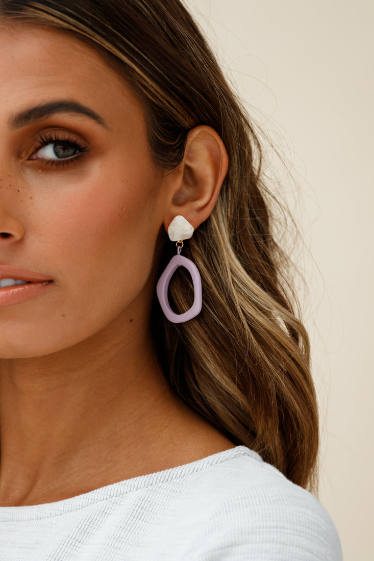 Myanmar Earrings Mauve by Selfie Leslie