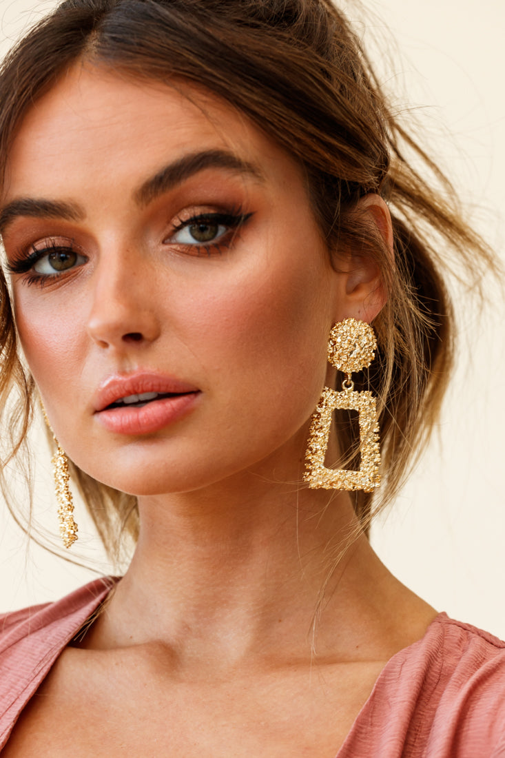 Manhattan Geometric Earrings Gold by Selfie Leslie