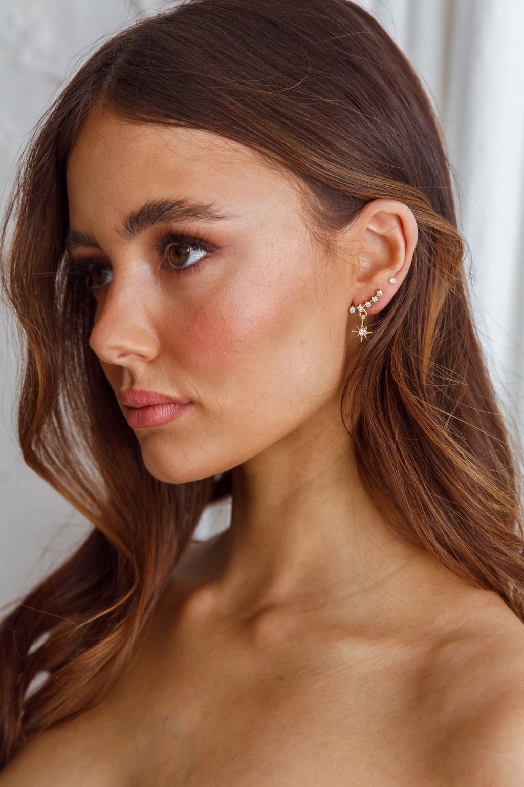Virgo Crystal Star Earrings Gold by Selfie Leslie