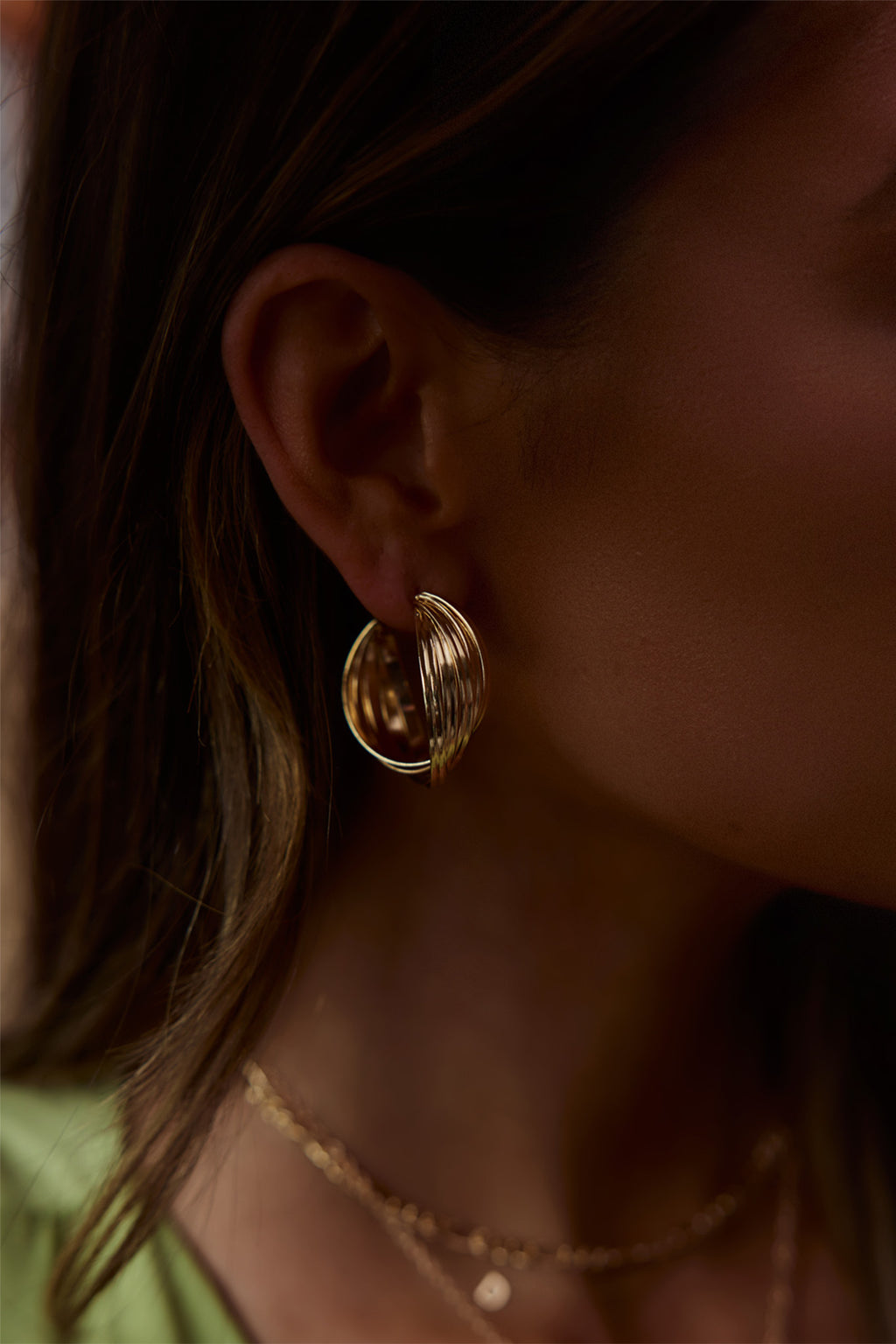 Celia Twist Hoop Earrings Gold by Selfie Leslie