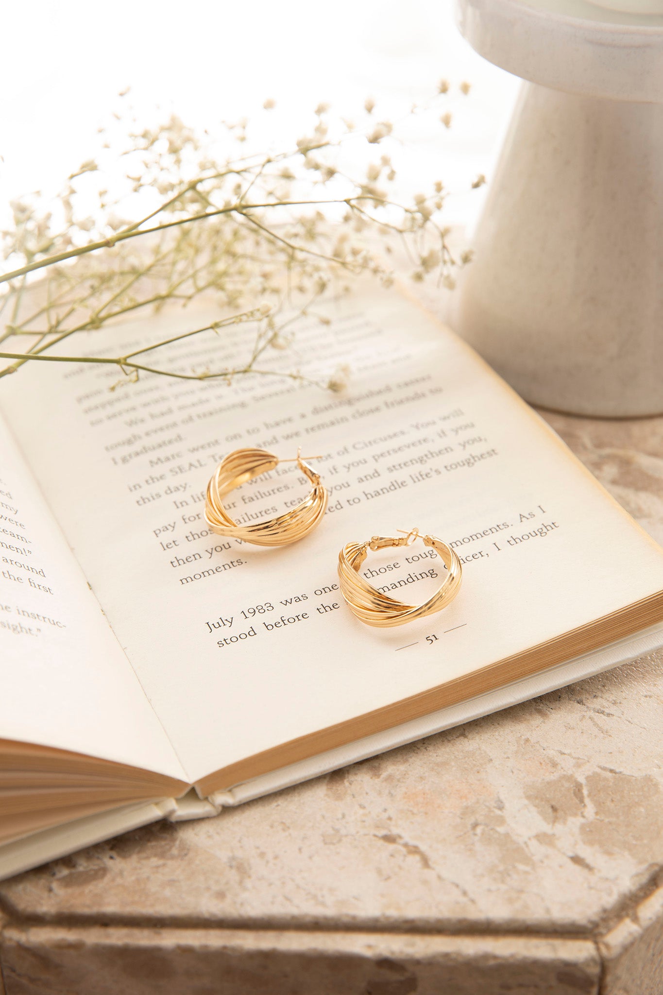 Celia Twist Hoop Earrings Gold by Selfie Leslie