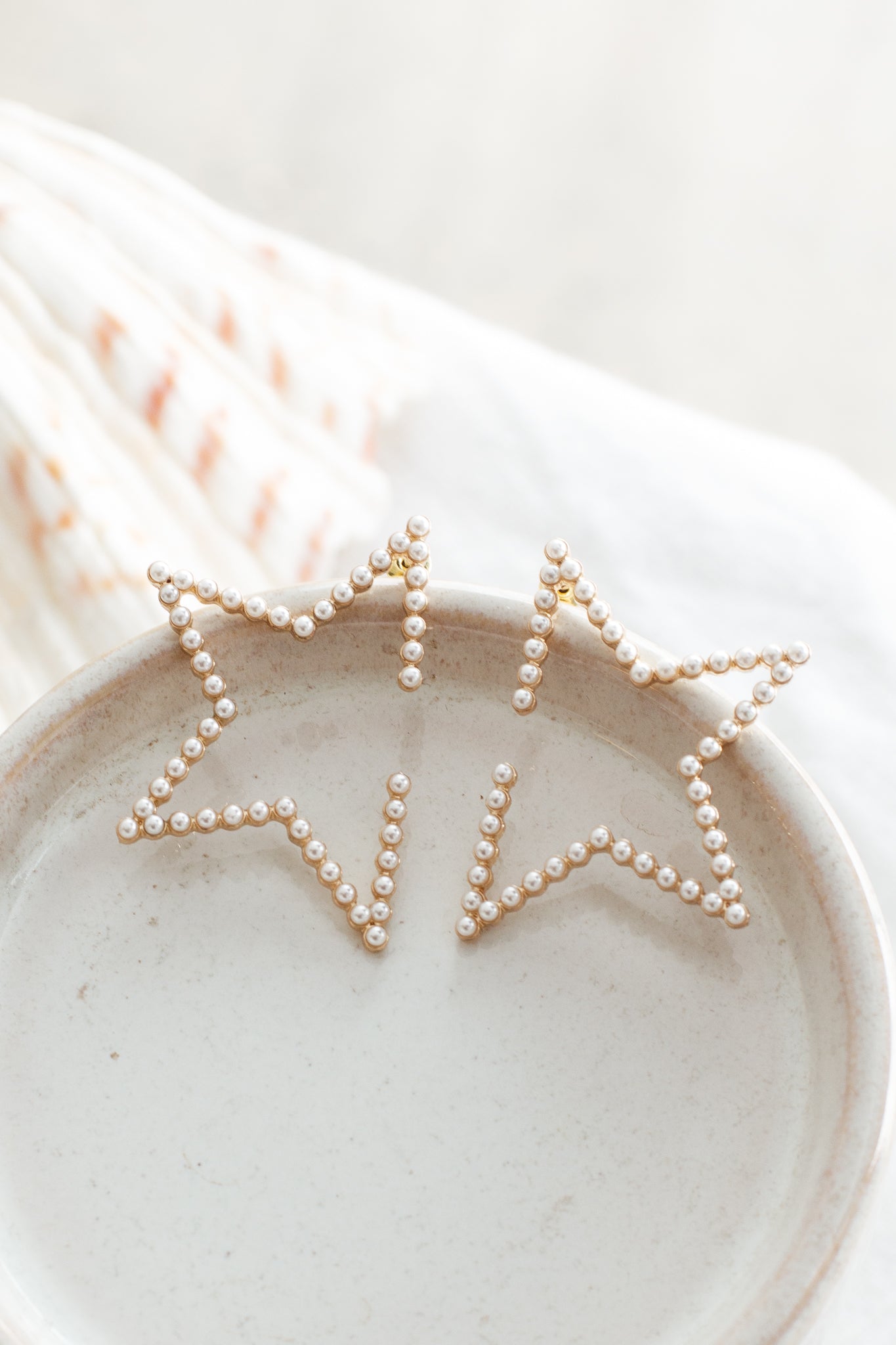 Starstruck Pearl Embellished Earrings Gold by Selfie Leslie