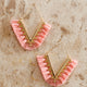 Sheba Gold Fringe Earrings Pink