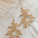 Orli Coral Design Earrings Gold