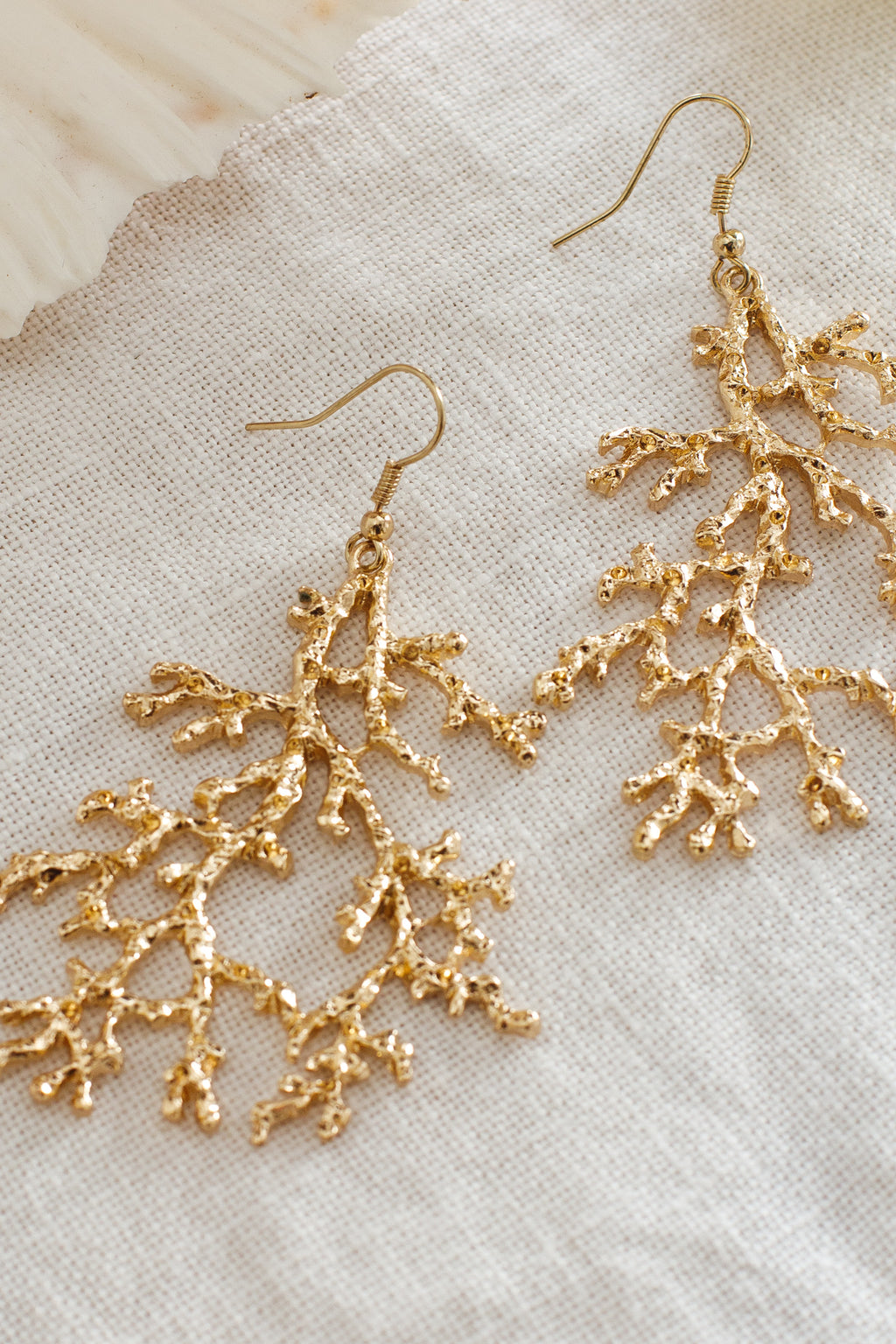 Orli Coral Design Earrings Gold by Selfie Leslie
