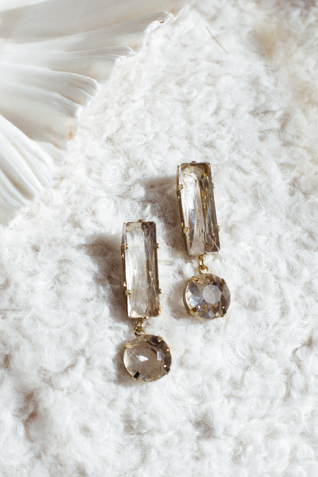 Cara Glass Crystal Drop Earrings Clear by Selfie Leslie