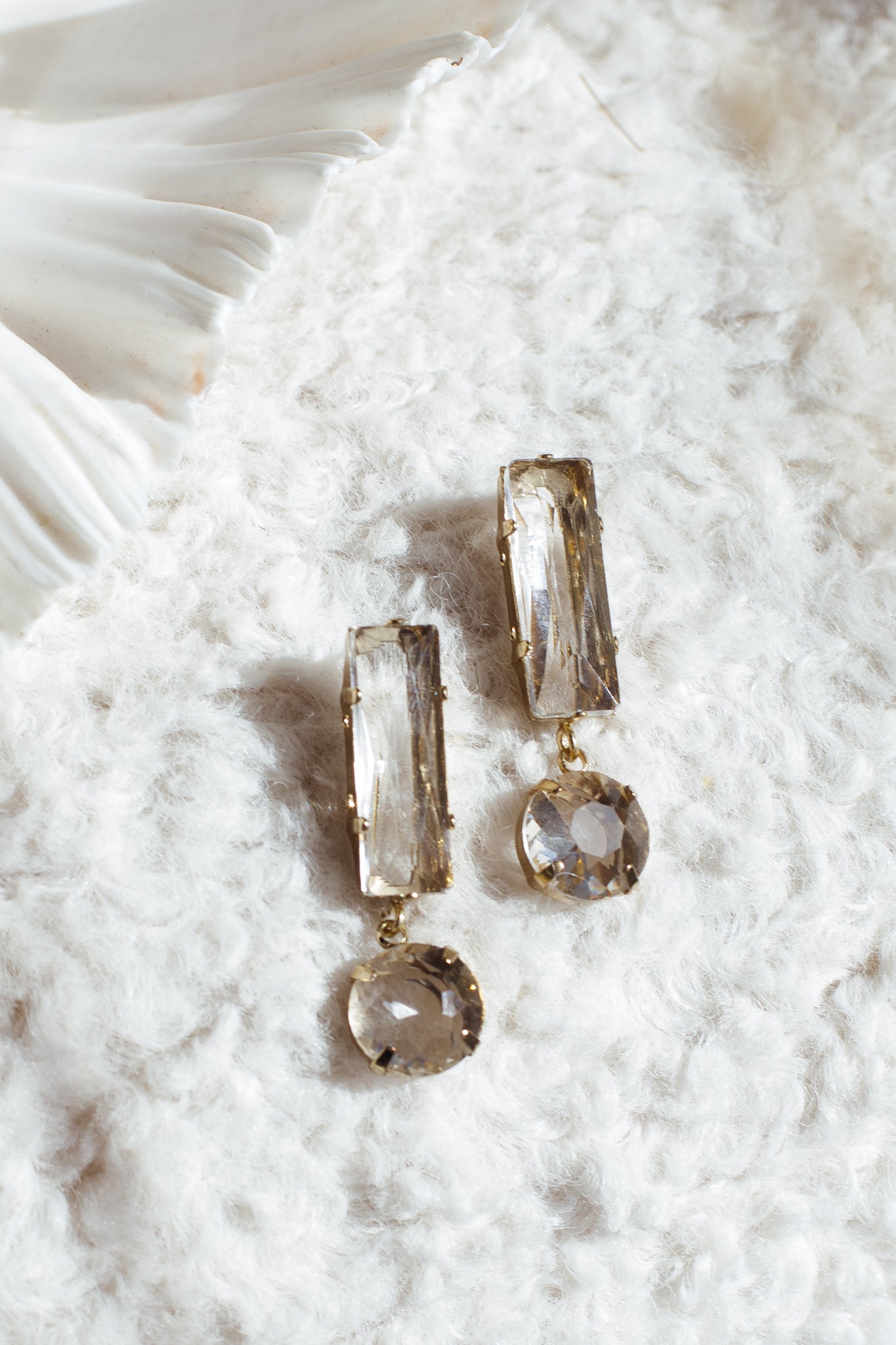 Cara Glass Crystal Drop Earrings Clear by Selfie Leslie