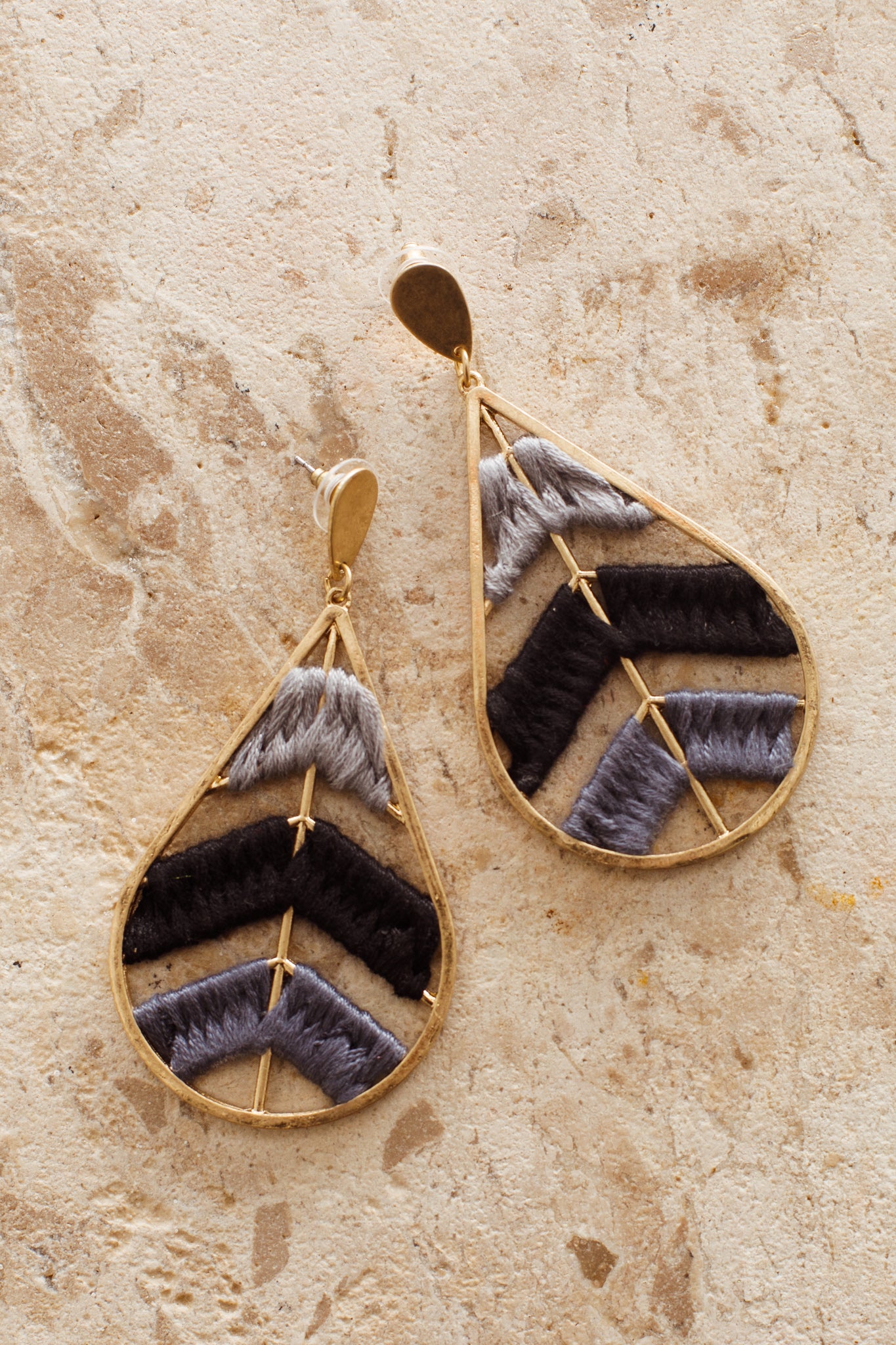 Pippa Woven Chevron Earrings Gold by Selfie Leslie