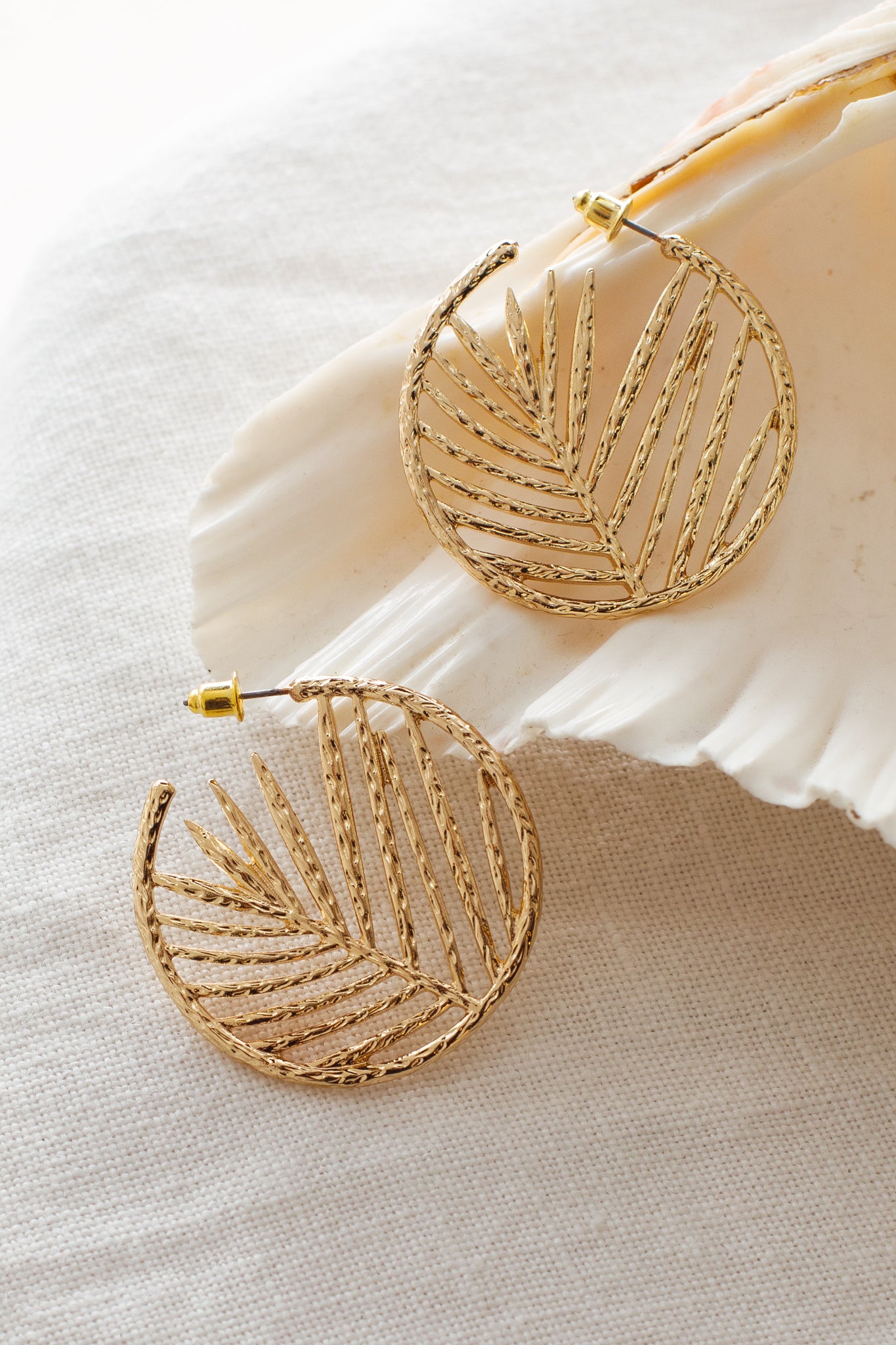 Island Breeze Hoop Earrings Gold by Selfie Leslie