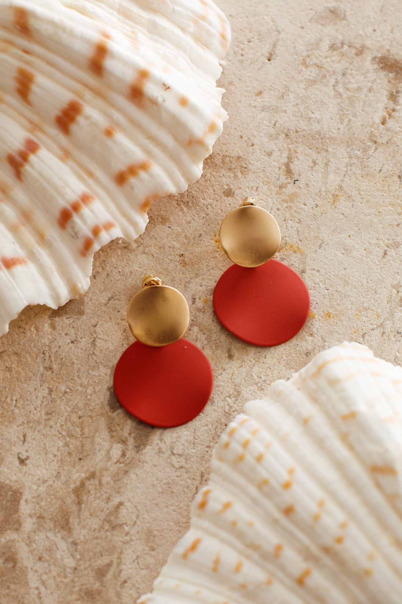 Meriah Circle Earrings Red by Selfie Leslie