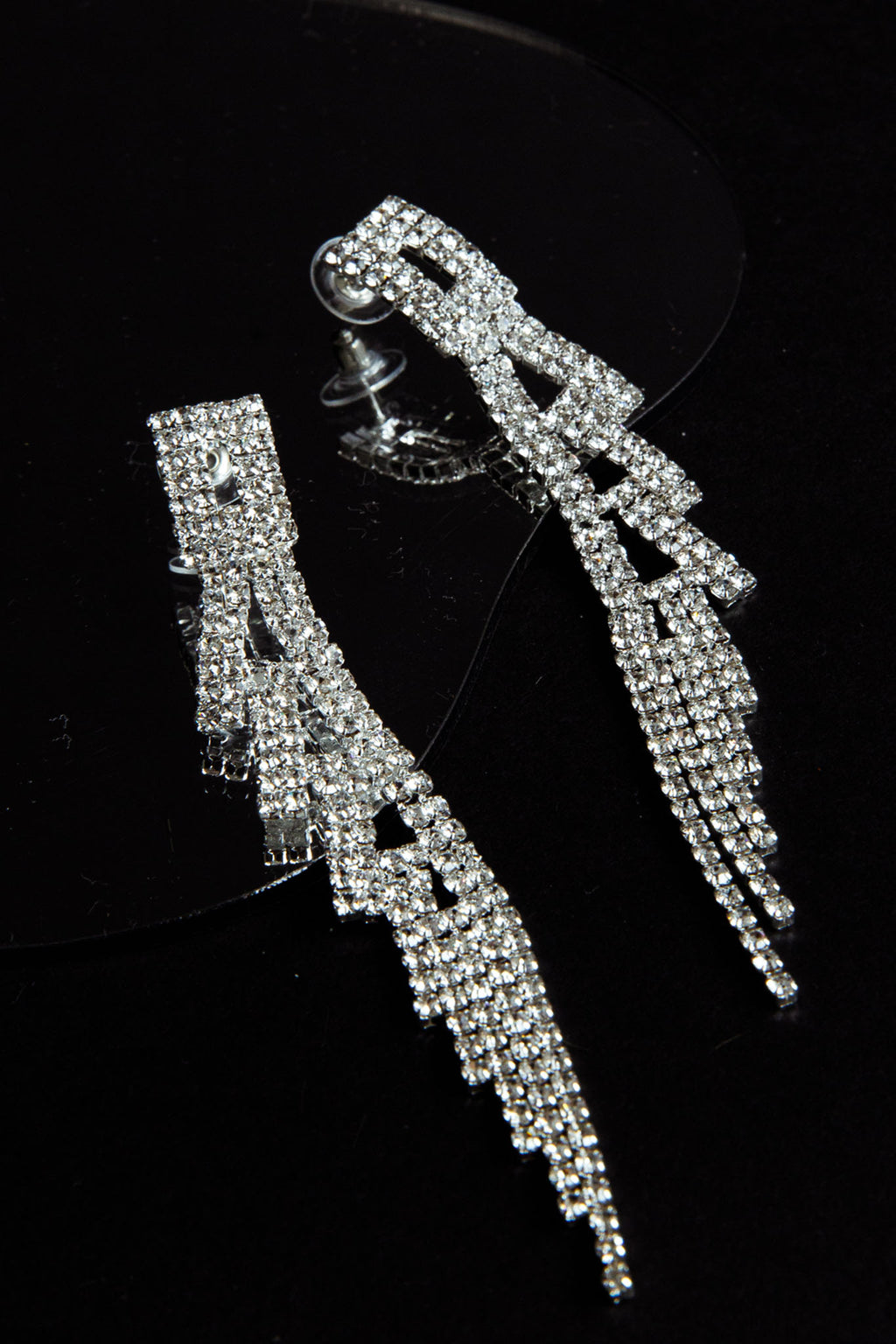 Darma Diamante Drop Earrings Silver by Selfie Leslie
