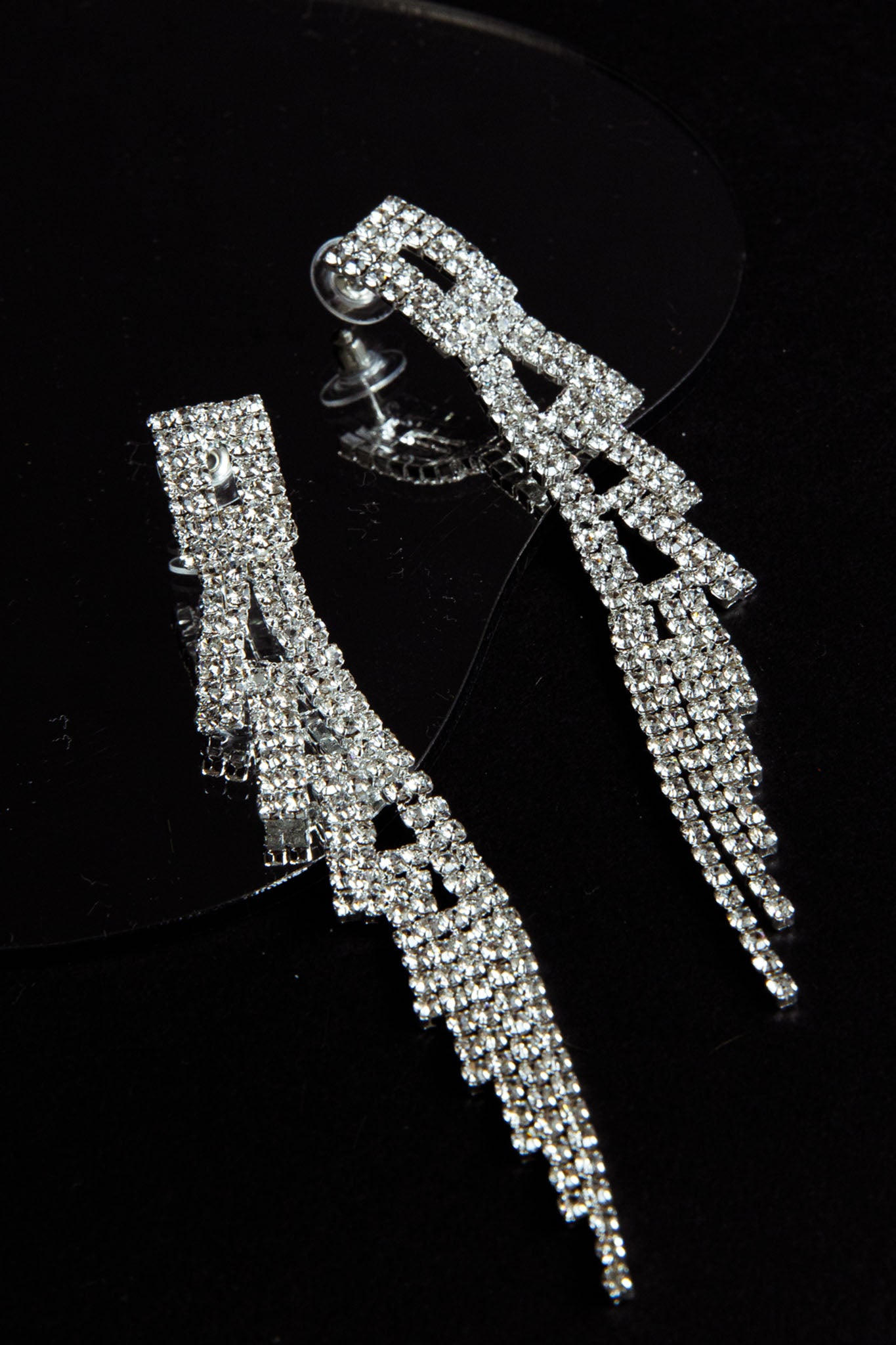Darma Diamante Drop Earrings Silver by Selfie Leslie