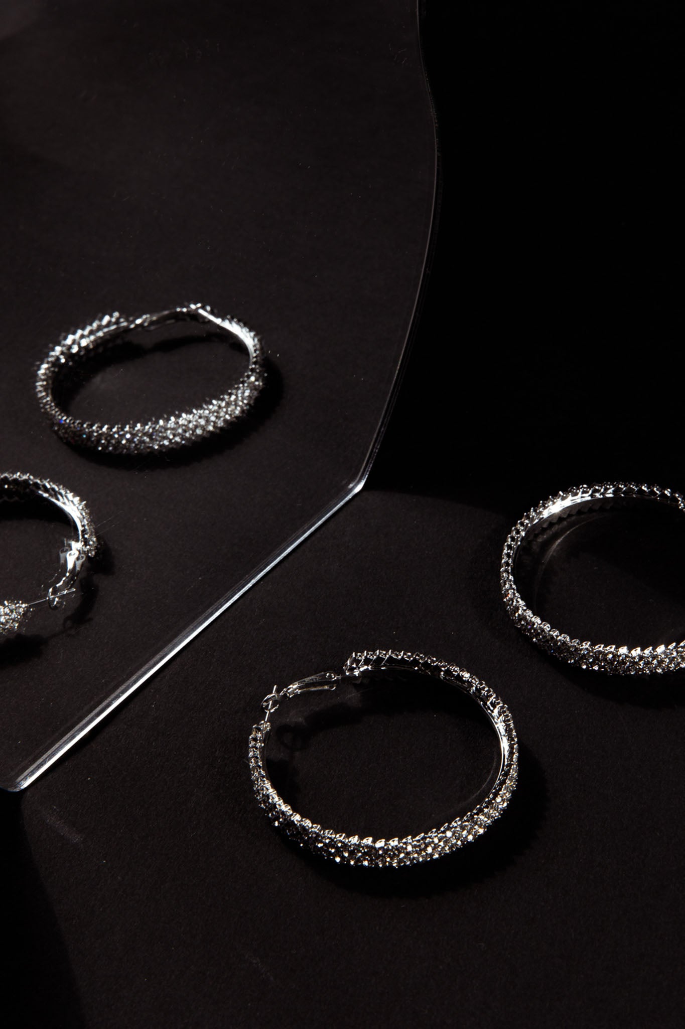 Maddy Diamante Hoop Earrings Silver by Selfie Leslie