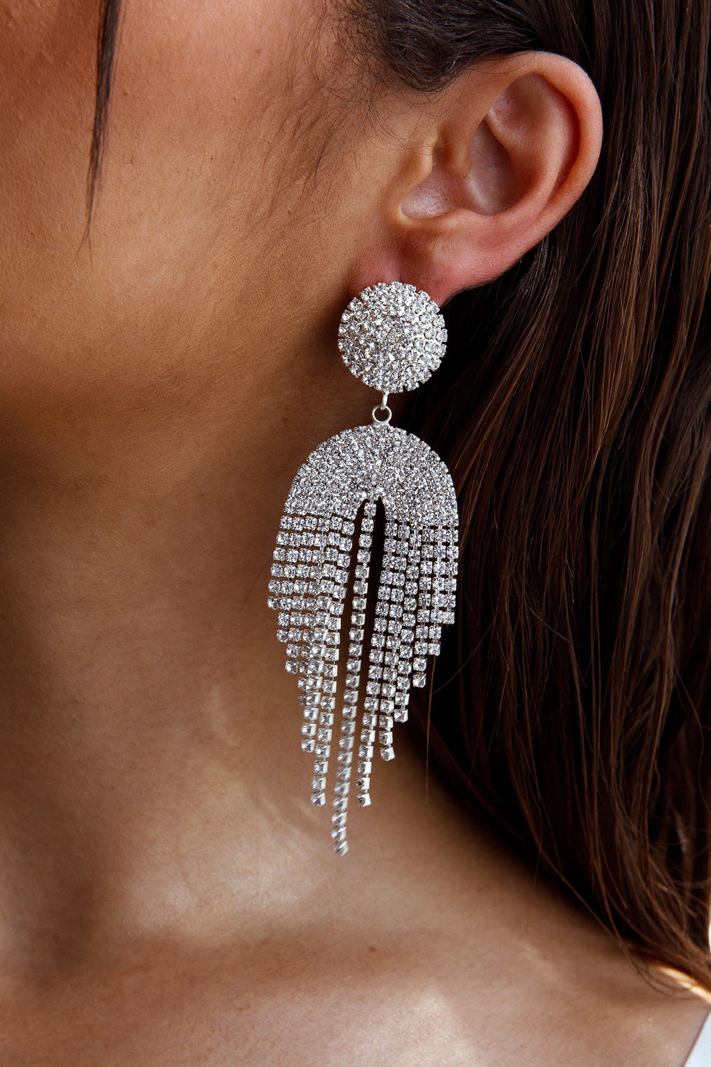 Kiara Circle Cascade Earrings Silver by Selfie Leslie