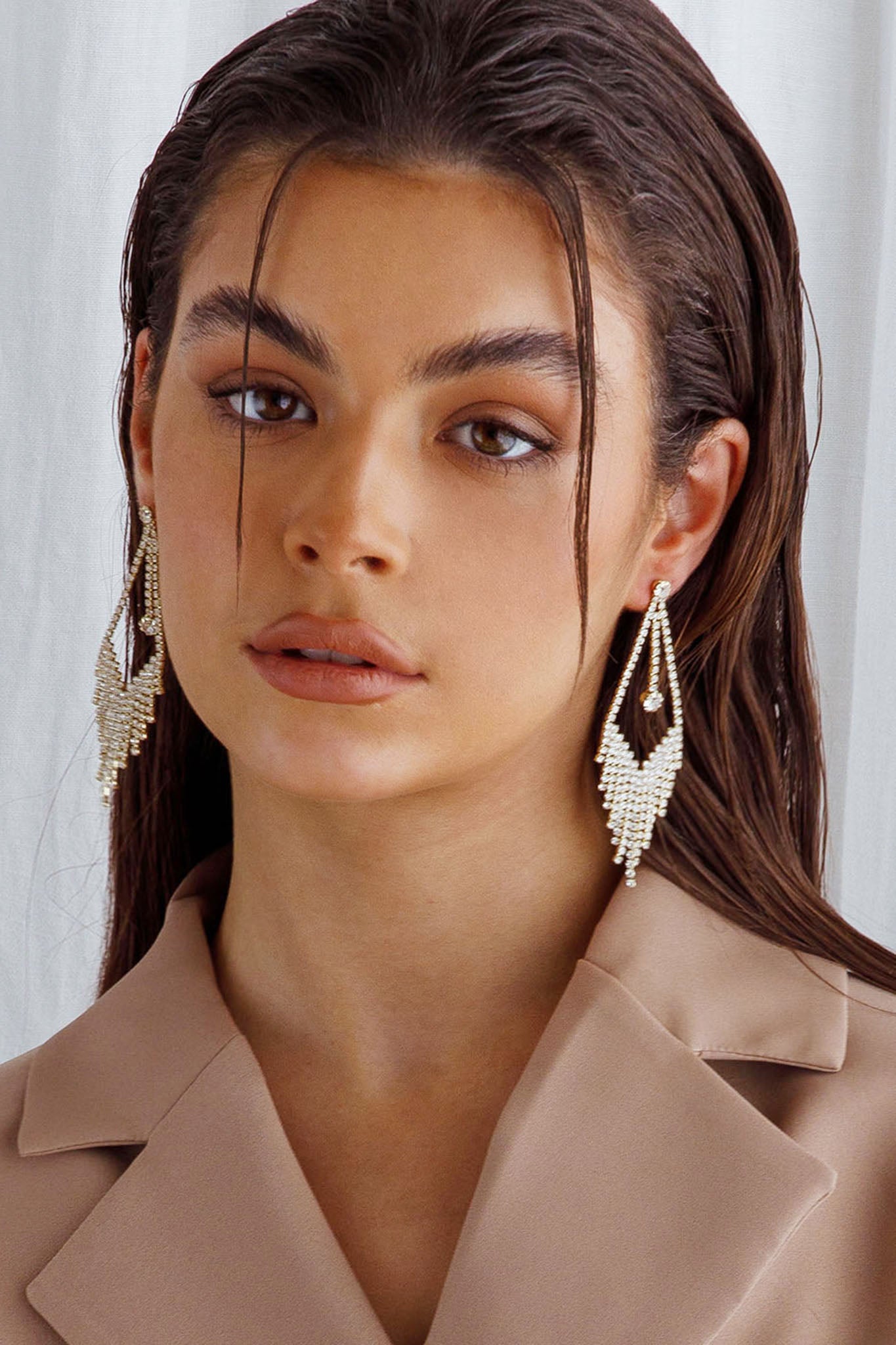 Victoria Diamante Tassel Earrings Gold by Selfie Leslie