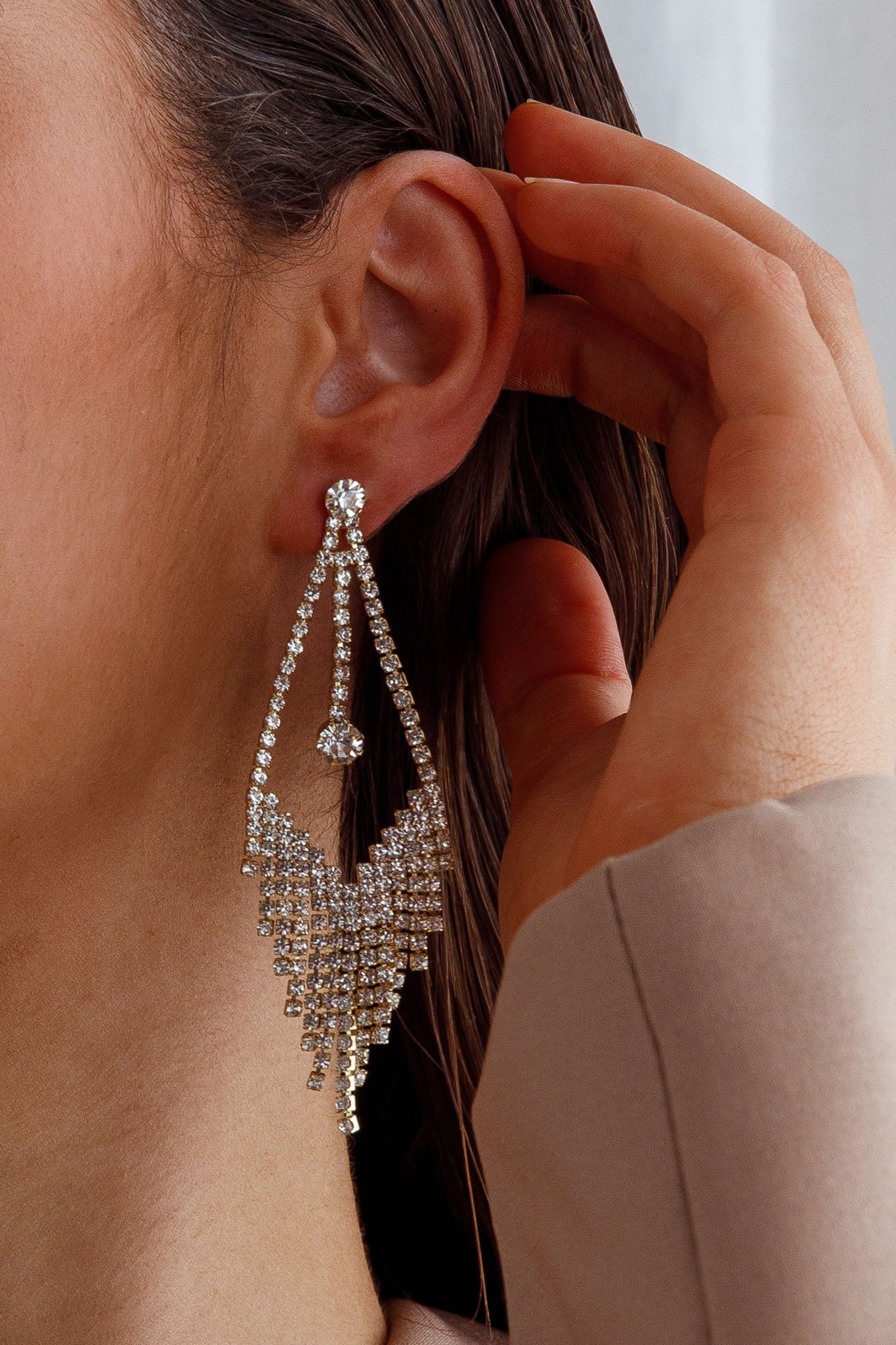 Victoria Diamante Tassel Earrings Gold by Selfie Leslie