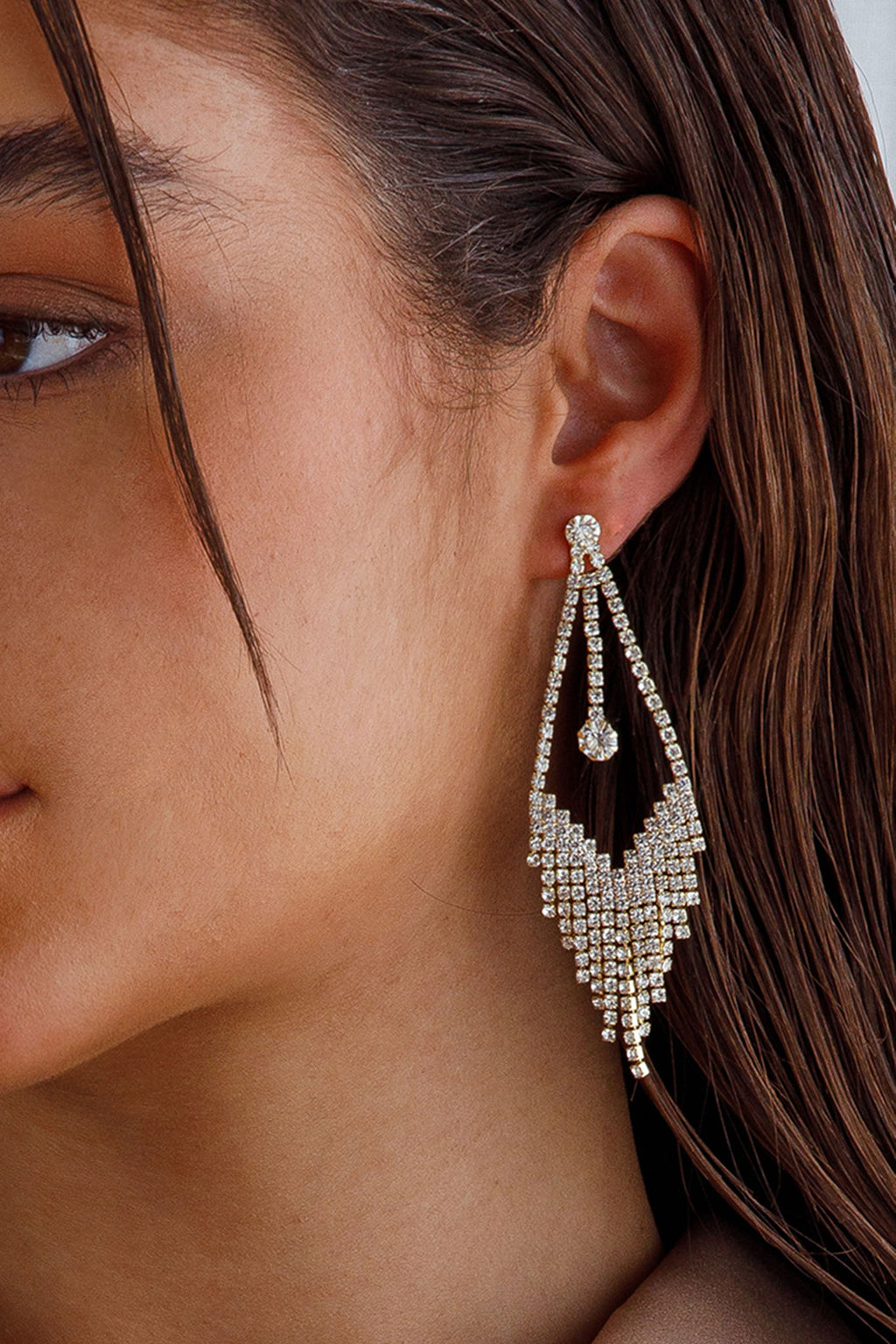 Victoria Diamante Tassel Earrings Gold by Selfie Leslie