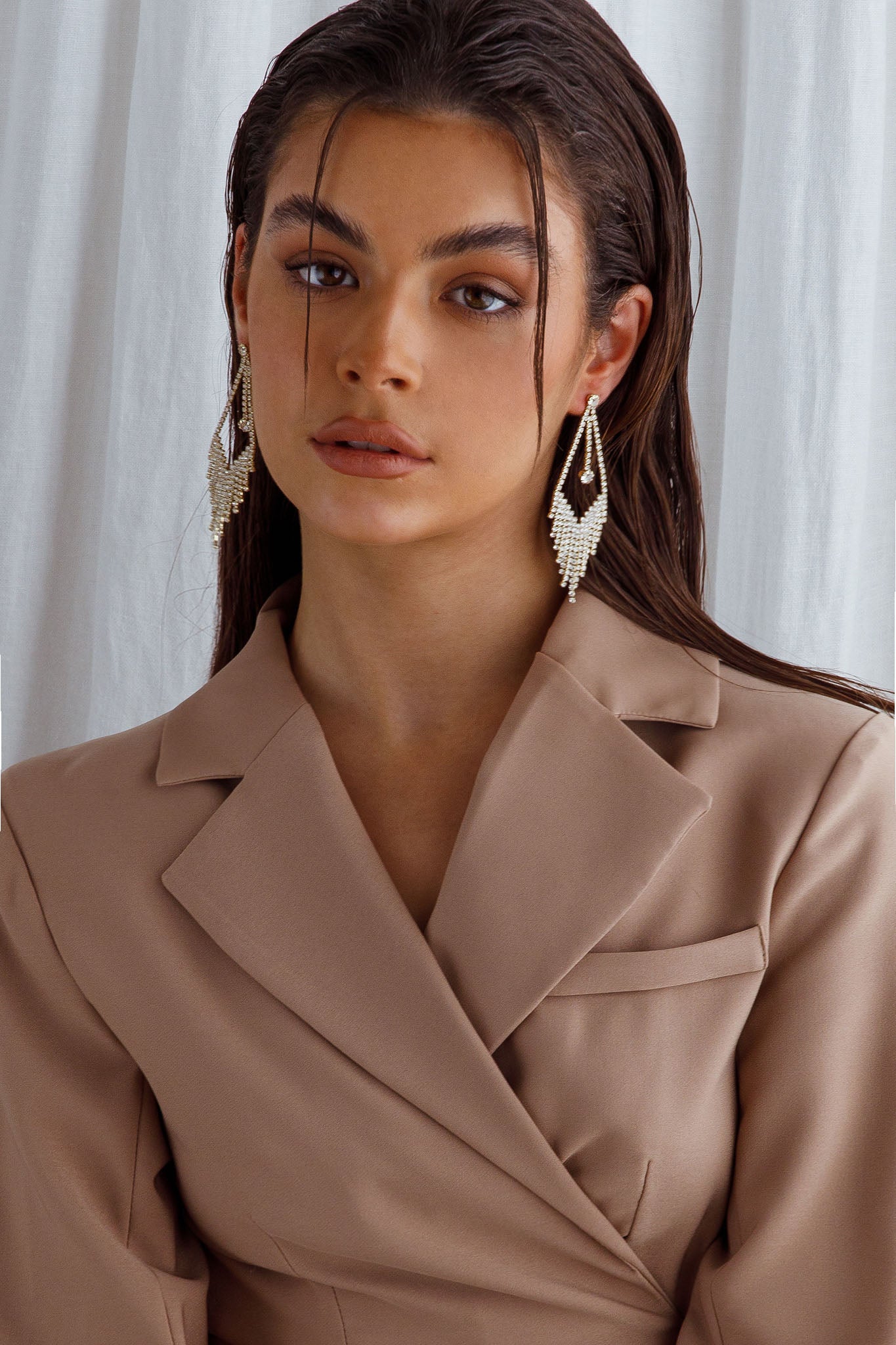 Victoria Diamante Tassel Earrings Gold by Selfie Leslie