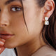 Megan Diamante Square Drop Earrings Gold