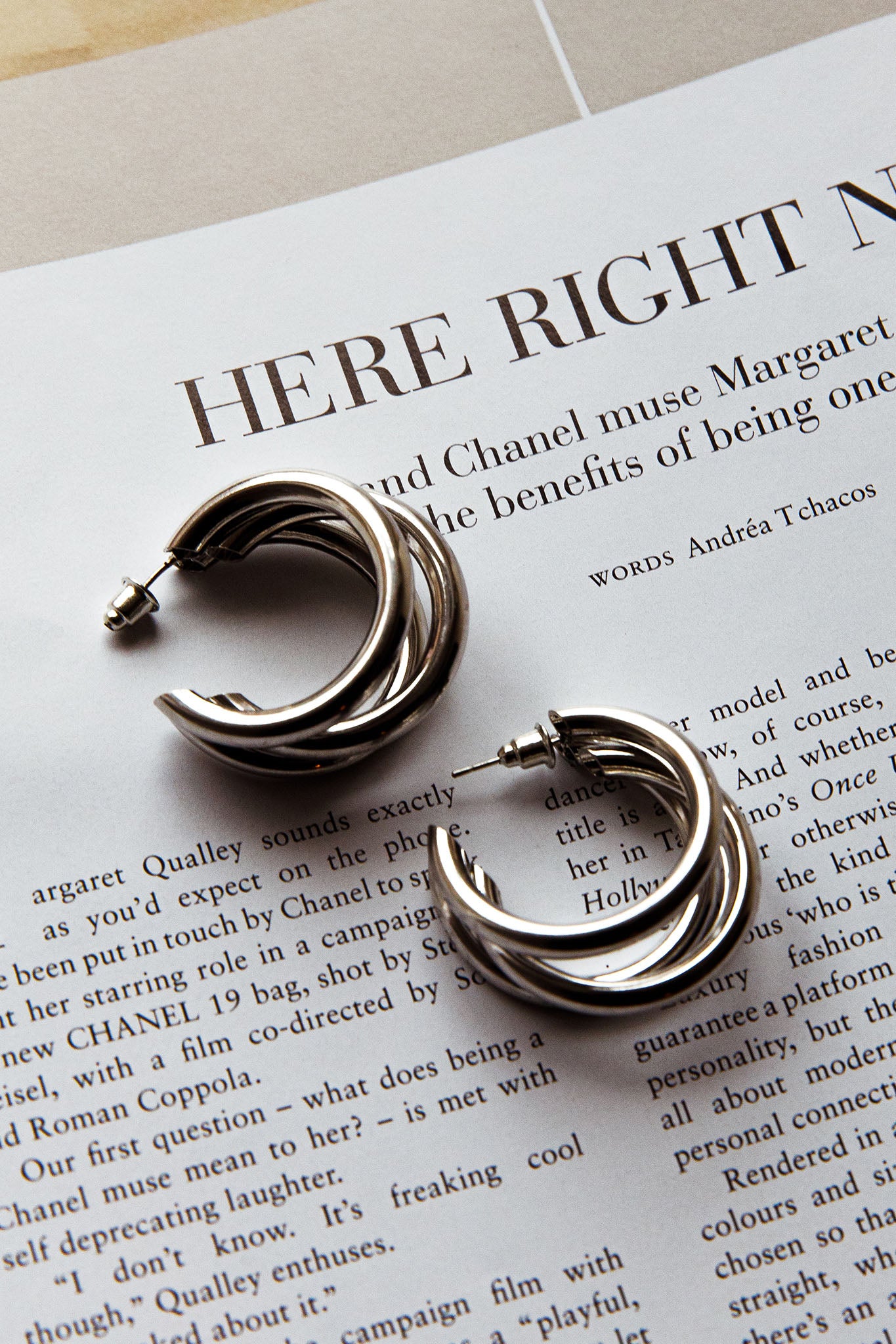 Dominique Triple Hoop Earrings Silver by Selfie Leslie