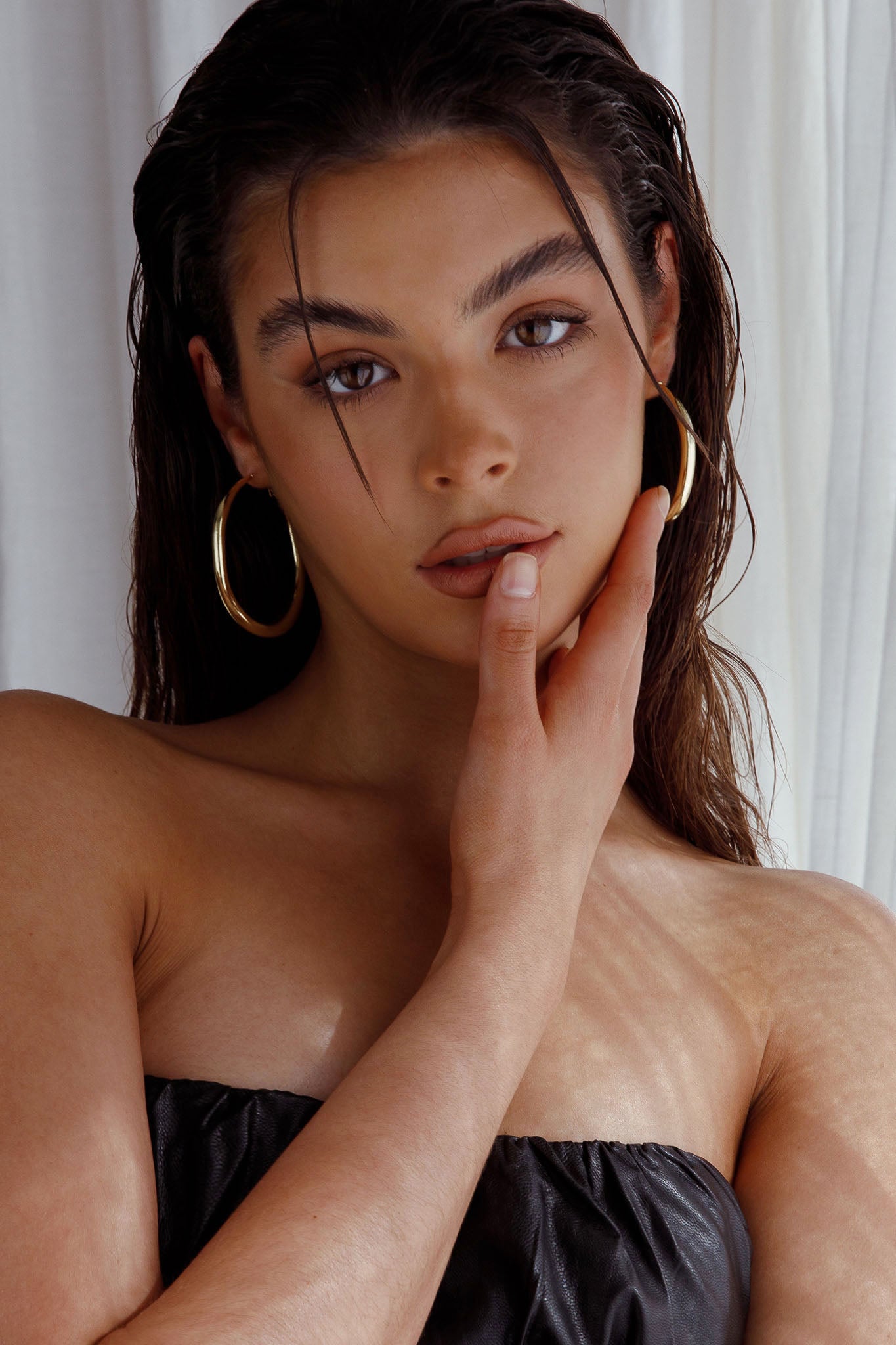 Hailey Large Hoop Earrings Gold by Selfie Leslie