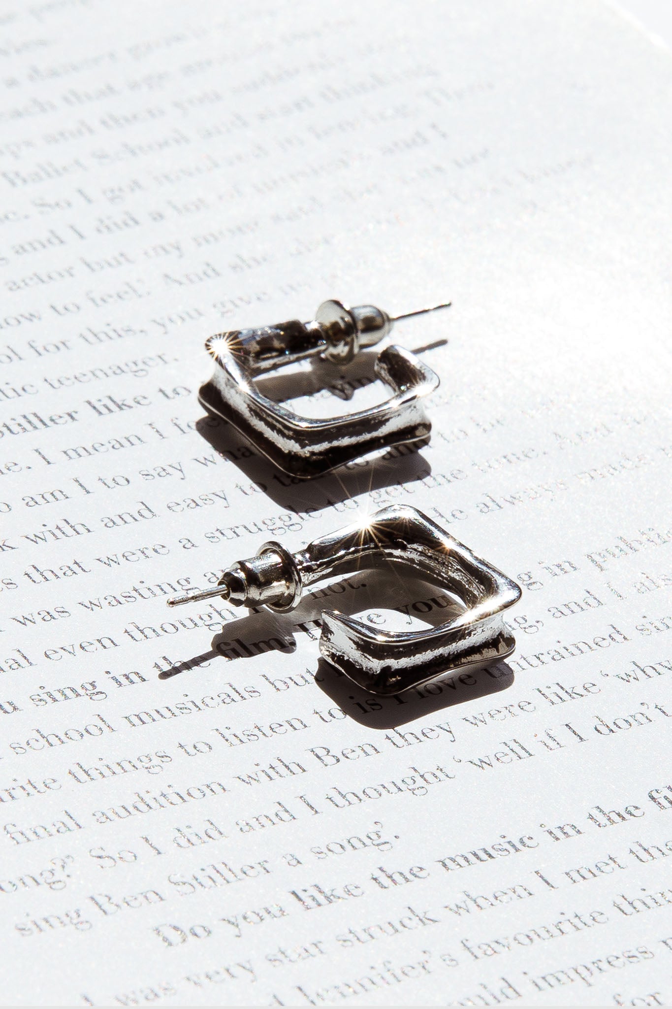 Maddox Small Square Hoop Earrings Silver by Selfie Leslie