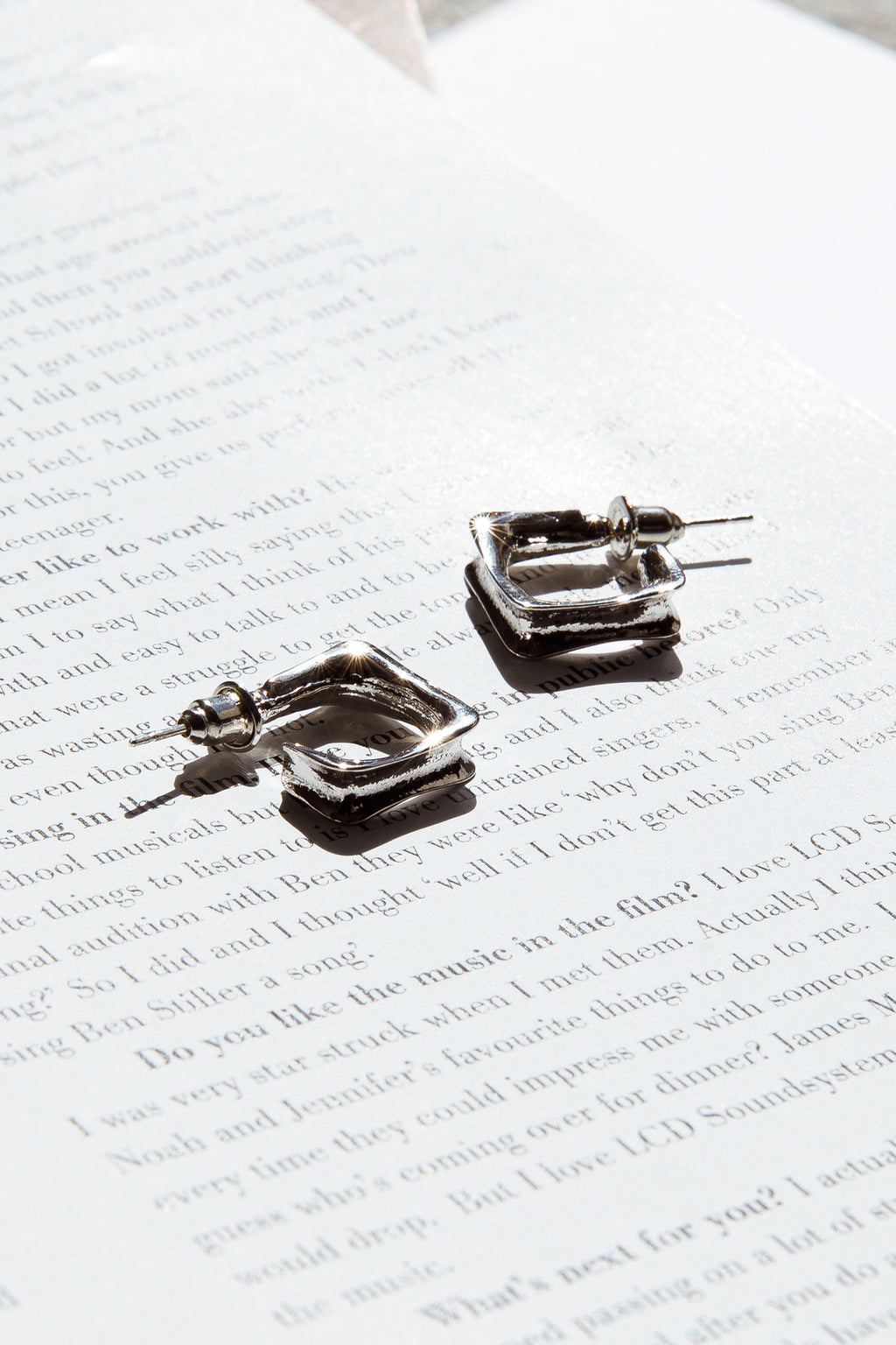 Maddox Small Square Hoop Earrings Silver by Selfie Leslie