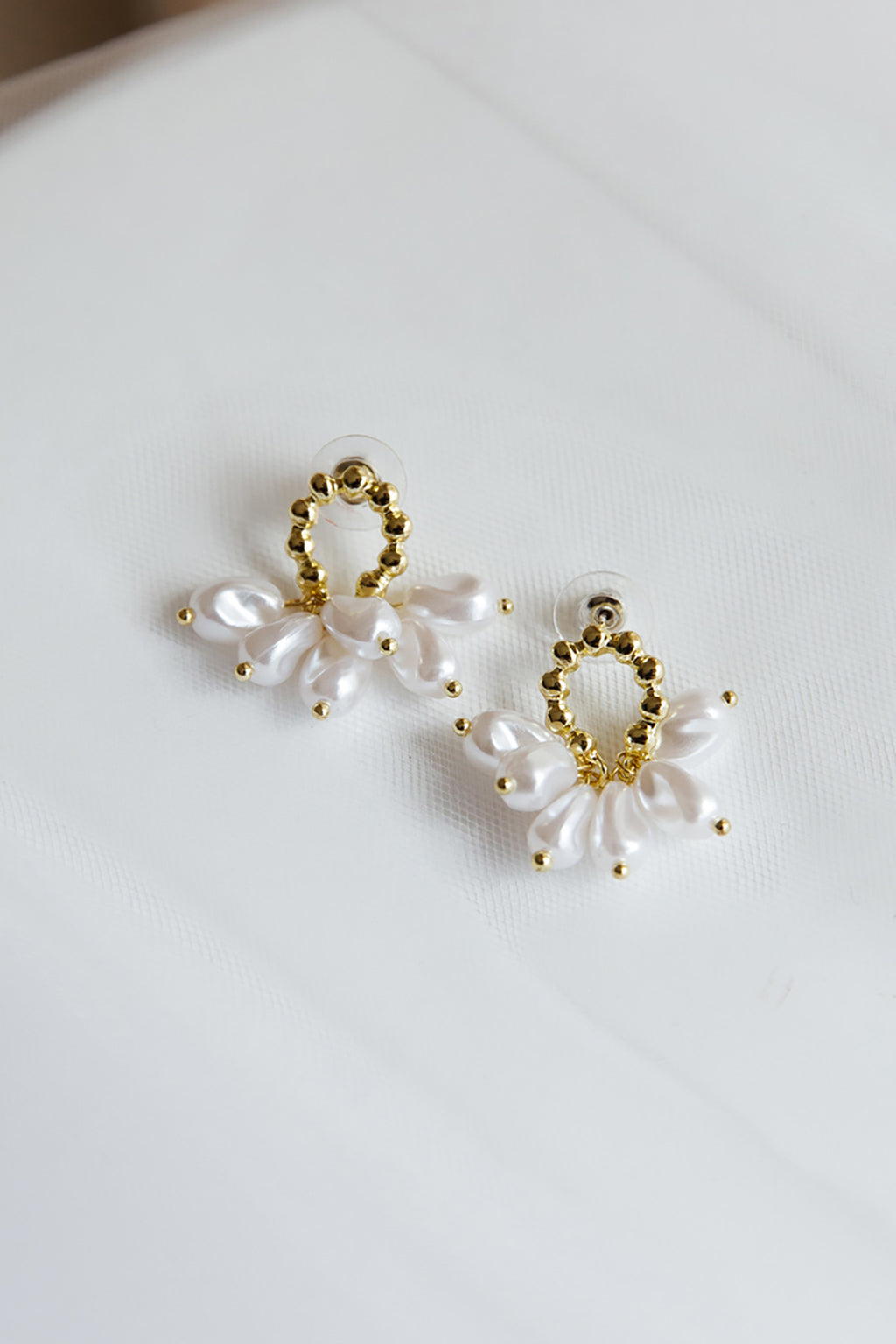 Sierra Pearl Statement Earrings Gold by Selfie Leslie