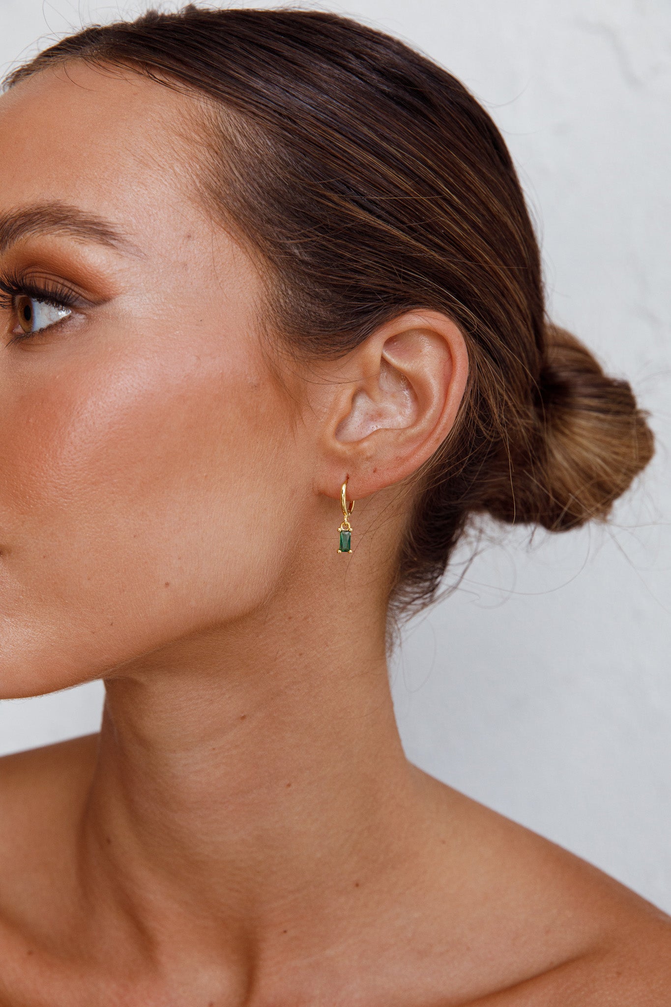 April Diamante Drop Hoop Earrings Teal by Selfie Leslie