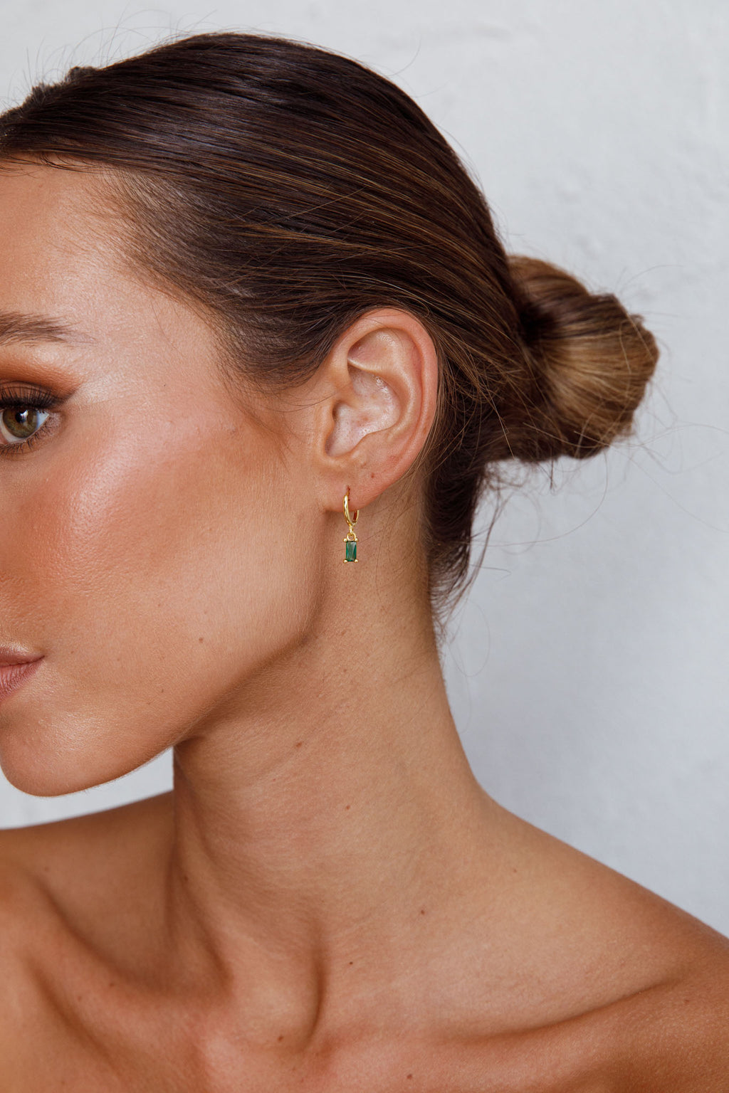April Diamante Drop Hoop Earrings Teal by Selfie Leslie