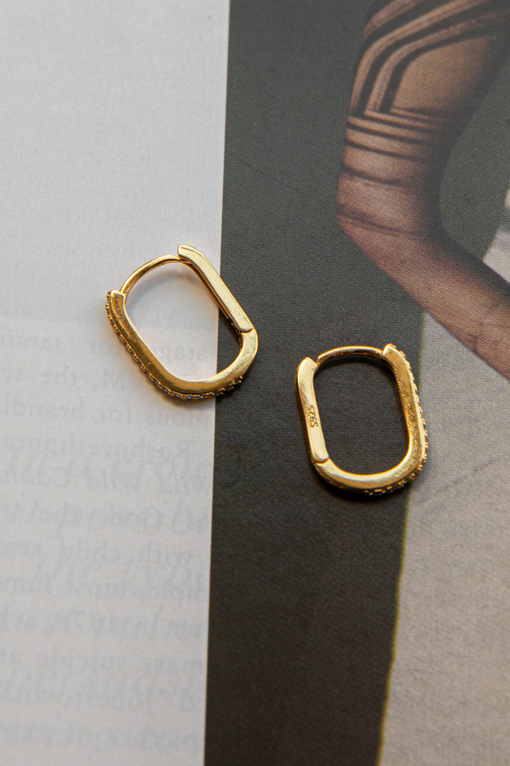 Ark Diamante Hoop Earrings Gold by Selfie Leslie
