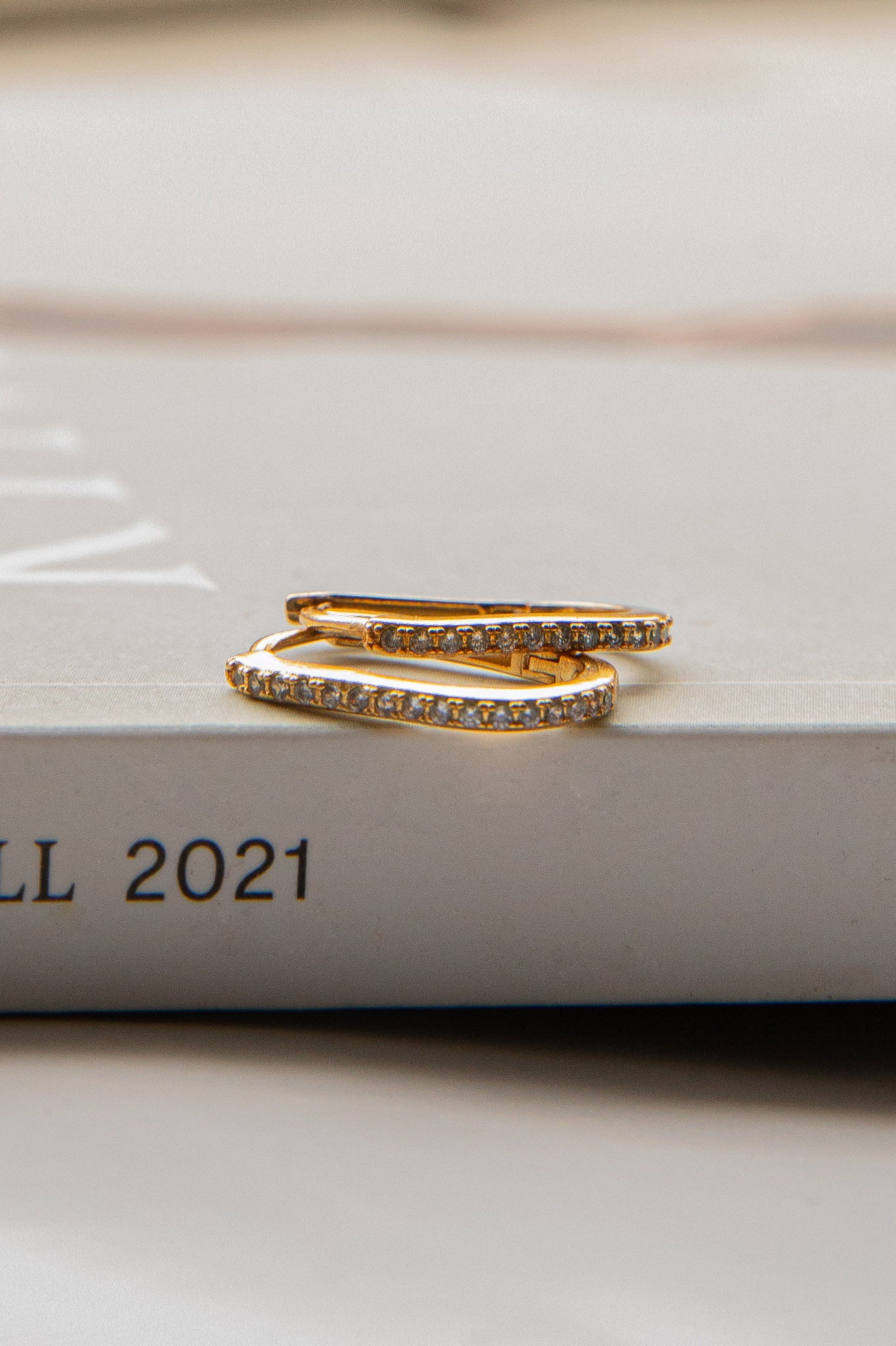 Ark Diamante Hoop Earrings Gold by Selfie Leslie