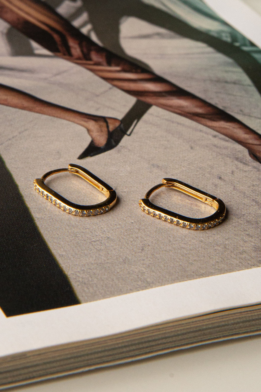 Ark Diamante Hoop Earrings Gold by Selfie Leslie