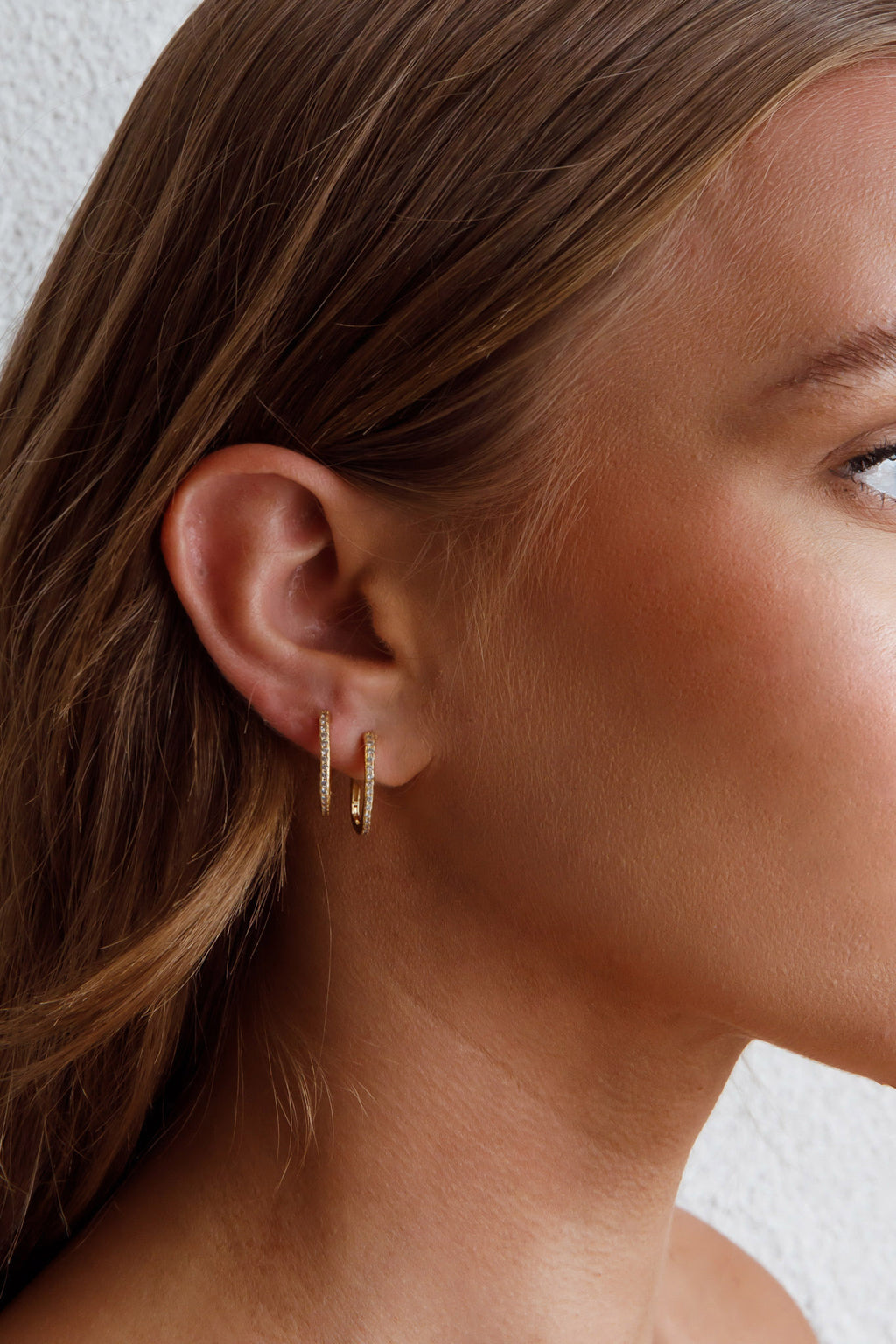 Ark Diamante Hoop Earrings Gold by Selfie Leslie