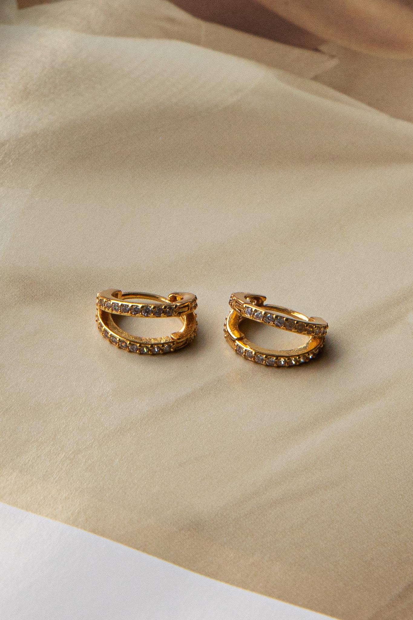 Graduation Diamante Hoop Earrings Gold by Selfie Leslie