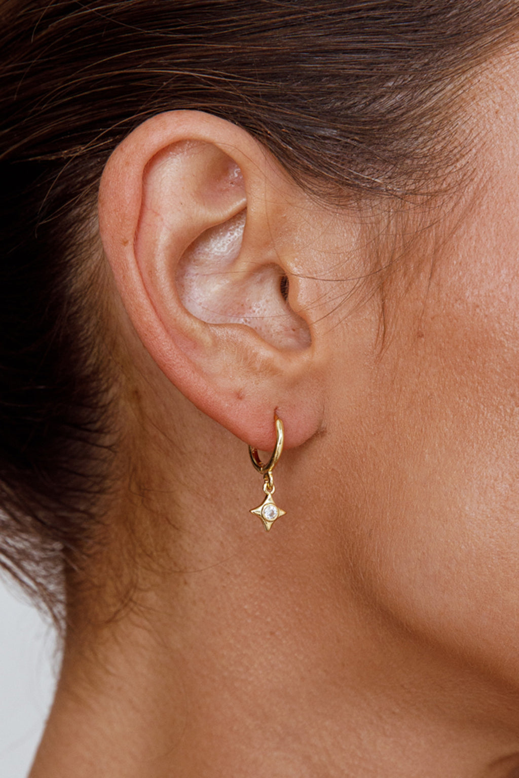 Lucida Drop Diamante Hoop Earrings Gold by Selfie Leslie